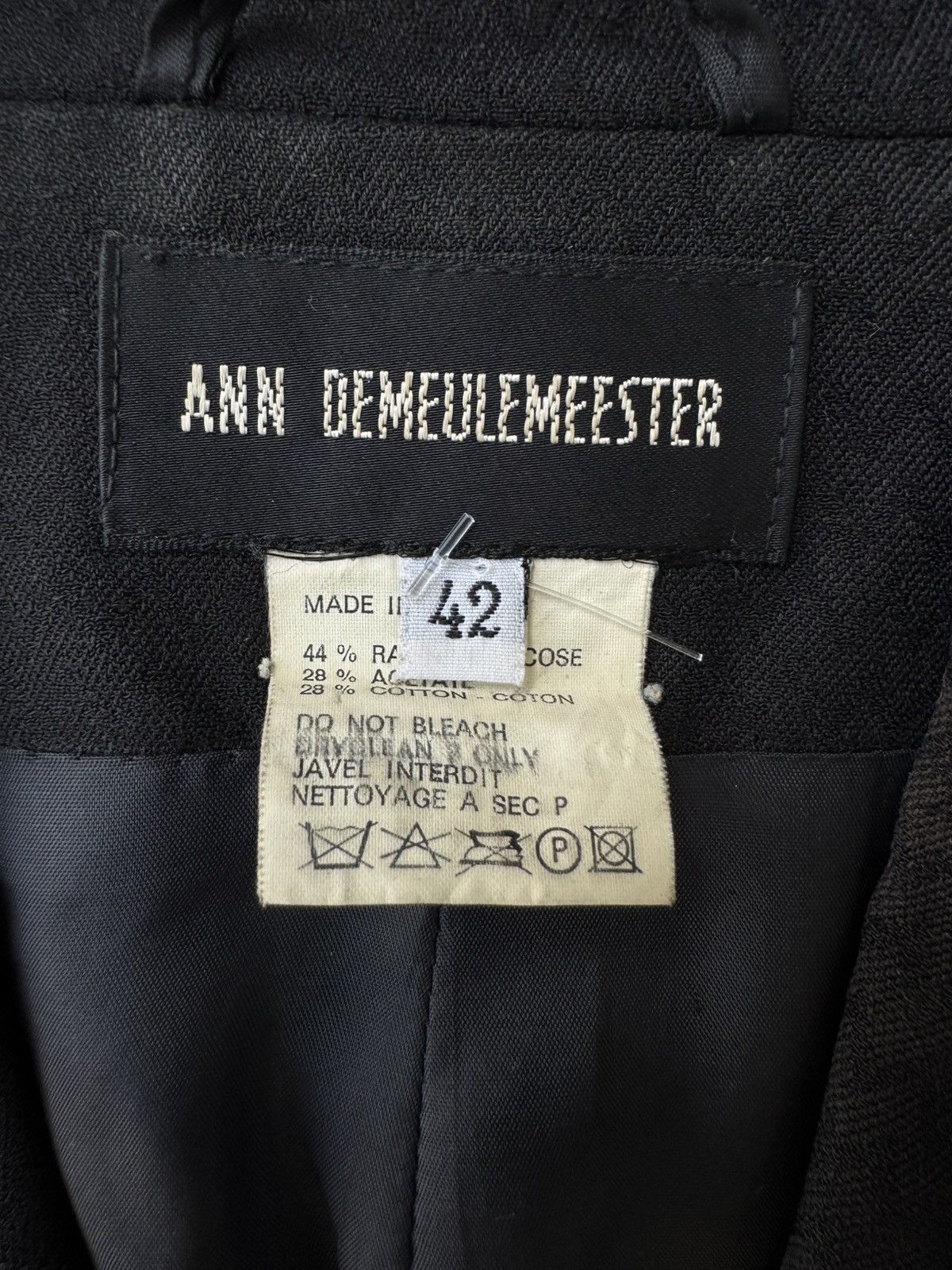 Ann Demeulemeester Ann Demeulemeester SS95 4 Pocket Tailored Belted Jacket Size US XS / EU 42 / 0 - 10 Thumbnail