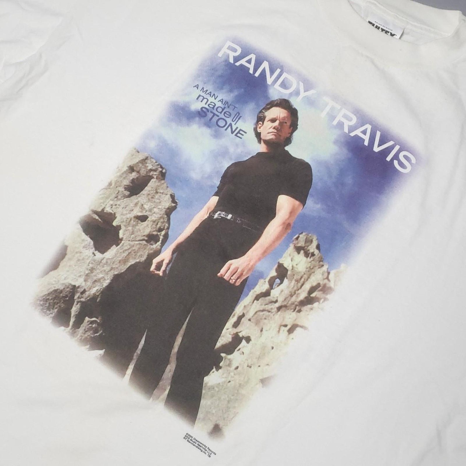 Vintage Vintage Randy Travis "Made of Stone" tour tee Mens 2XL Size US XXL / EU 58 / 5 - 1 Thumbnail