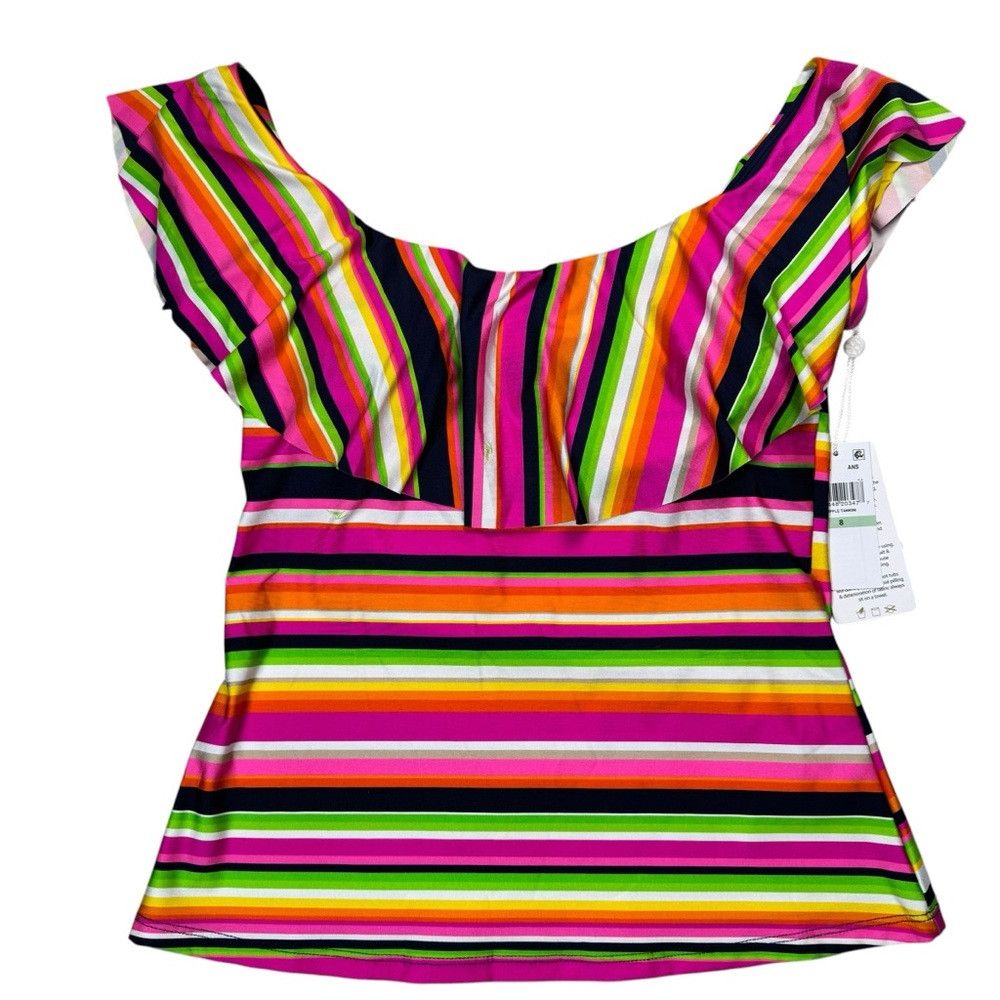 Trina Turk NWT New Trina Turk Ruffle Off Shoulder Swimsuit Top Only In Size M / US 6-8 / IT 42-44 - 4 Thumbnail