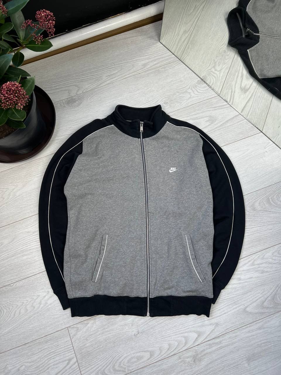 Nike × Vintage Vintage 90’s Nike Jacket Cotton Big Logo Embroidered FullZIP Size US M / EU 48-50 / 2 - 1 Thumbnail