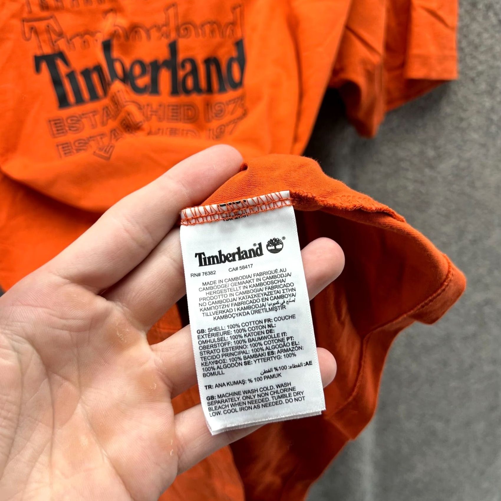 Timberland Timberland Shirt Mens Medium Orange Graphic Cotton Tee Crewneck Spell Out Size US M / EU 48-50 / 2 - 3 Thumbnail