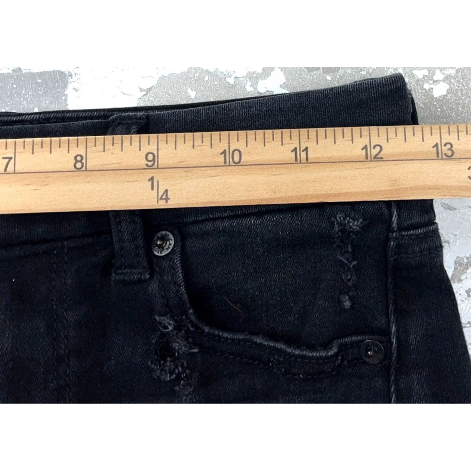 American Eagle Outfitters VINTAGE American Eagle Outfitters Skirt Women 2 Mini Denim Black AE Button Pockets 90s Stylish Womens Size 26" / US 2 / IT 38 - 5 Thumbnail