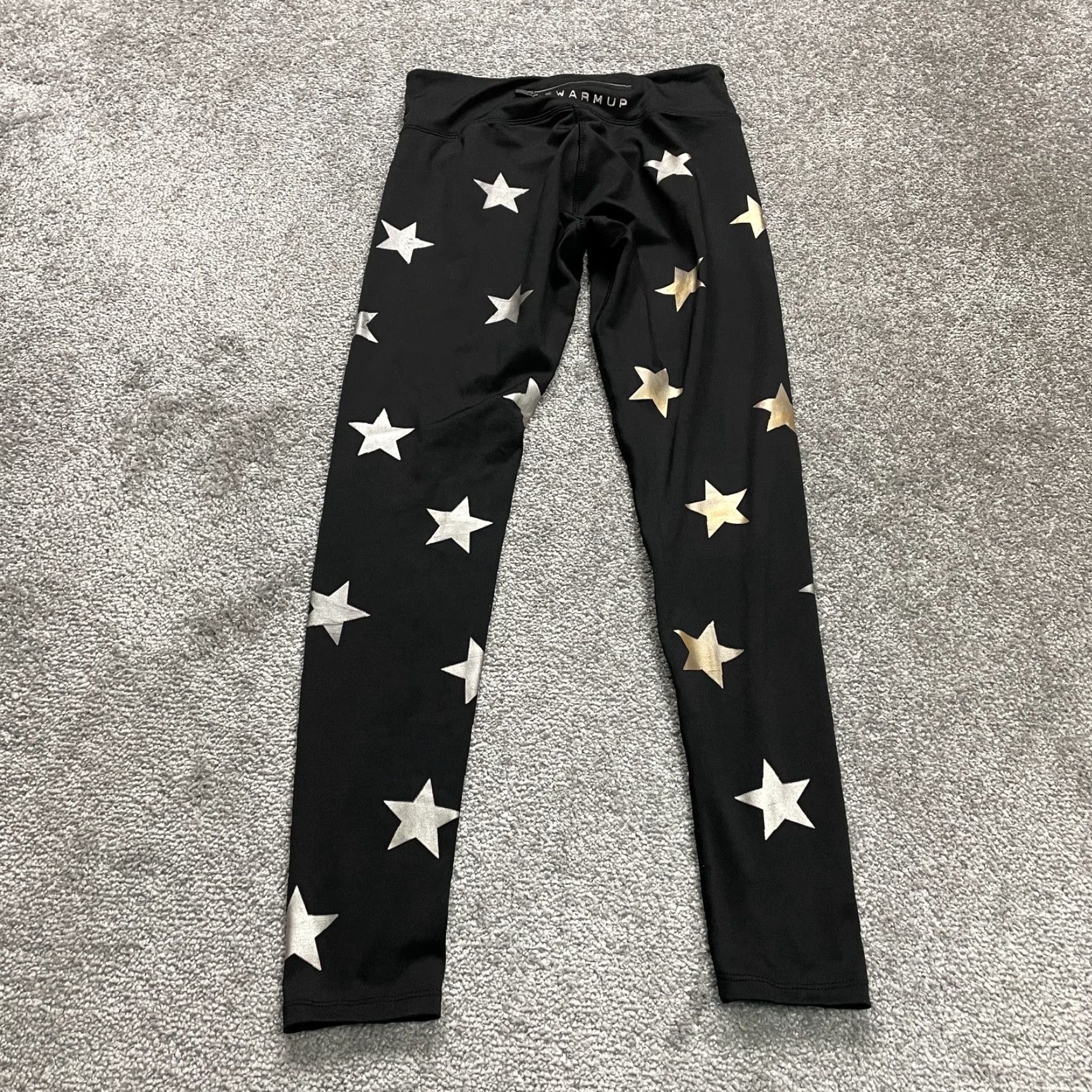 Jessica Simpson Jessica Simpson Leggings Womens Small Black Gold Stars Compression The Warm Up Size 28" / US 6 / IT 42 - 2 Thumbnail