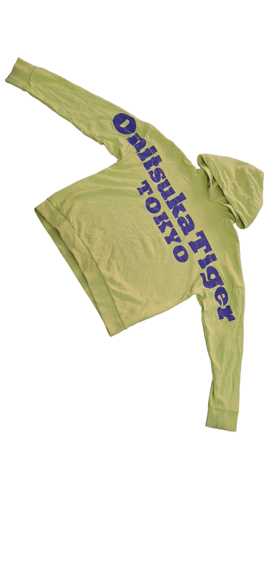 image of Asics x Avant Garde Onitsuka Tiger Tokyo Spell Out Hoodie in Lime Pulp, Men's (Size Medium)