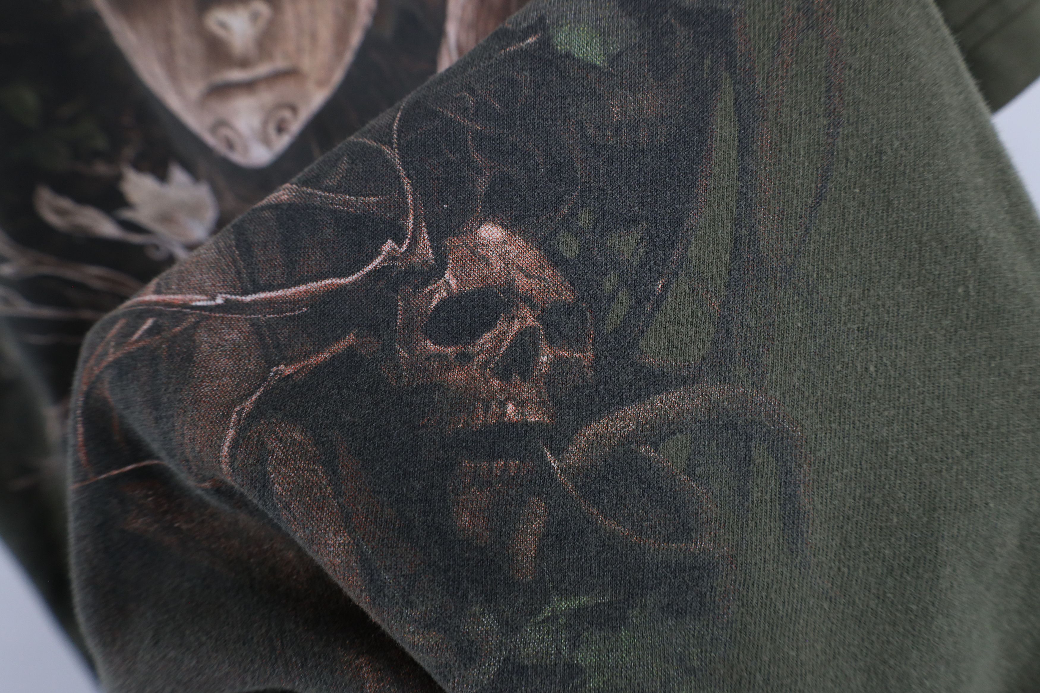 Vintage Vintage Y2K Streetwear Fantasy Nature Skull T-Shirt Green Size US XL / EU 56 / 4 - 5 Thumbnail