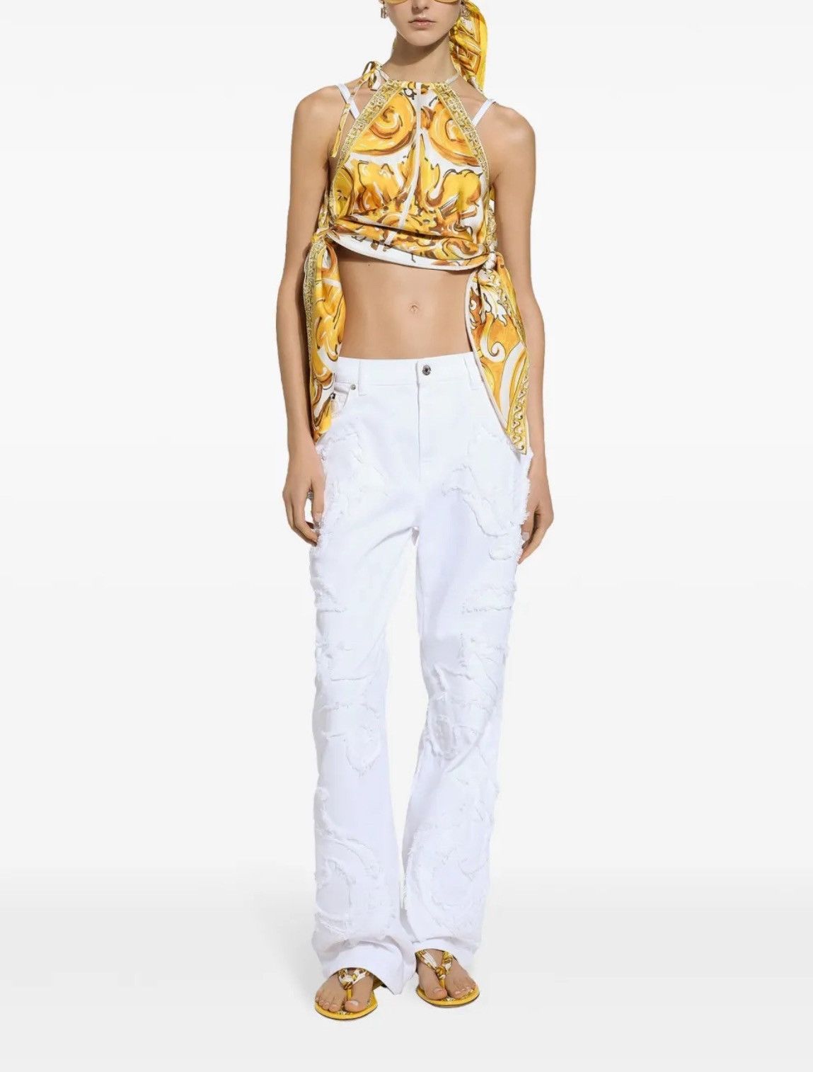 Dolce & Gabbana Dolce & Gabbana Majolica-print halterneck top Size M / US 6-8 / IT 42-44 - 3 Thumbnail