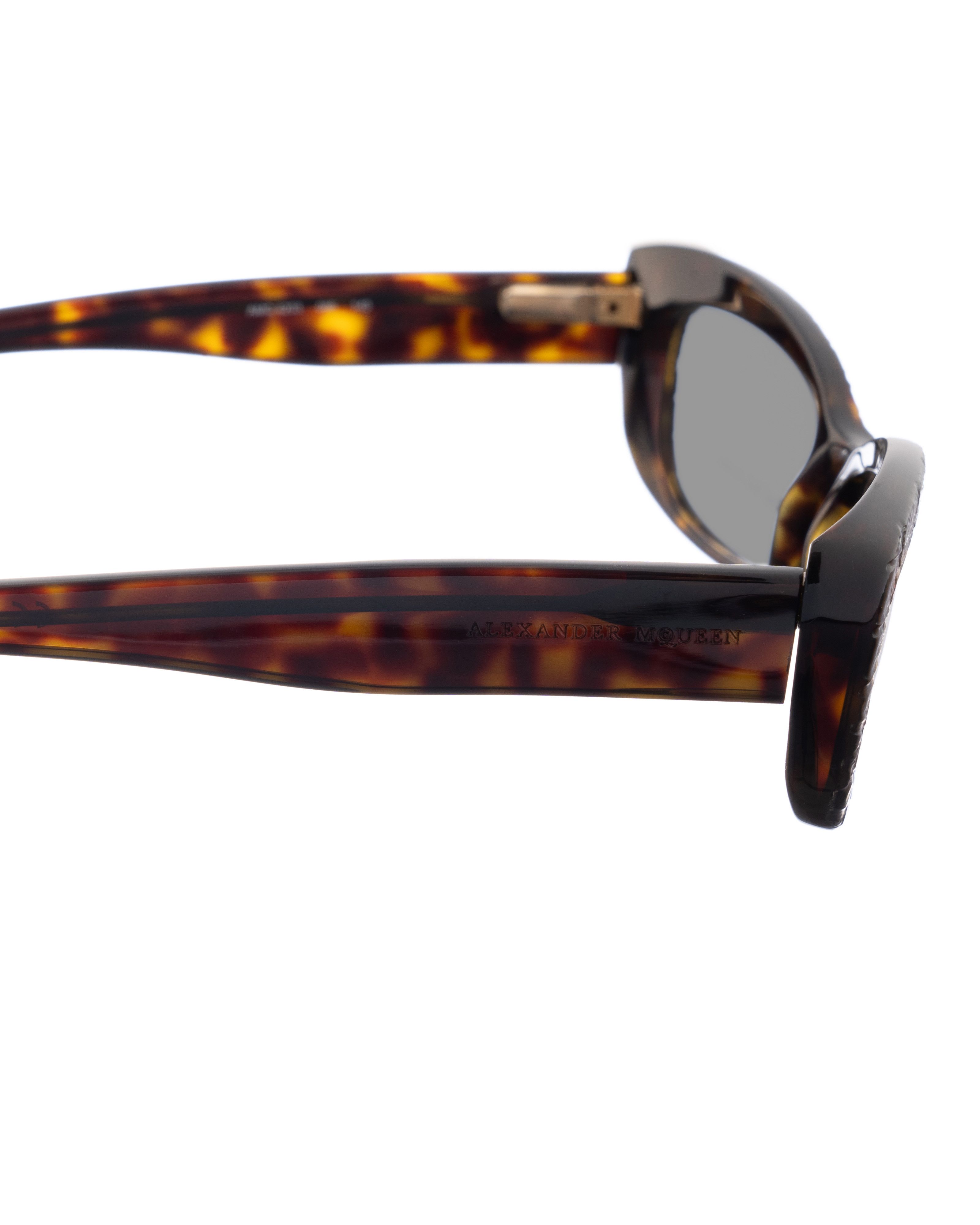 Alexander McQueen Alexander McQueen '90s Havana Crocodile Cat-Eye Sunglasses Size ONE SIZE - 3 Thumbnail