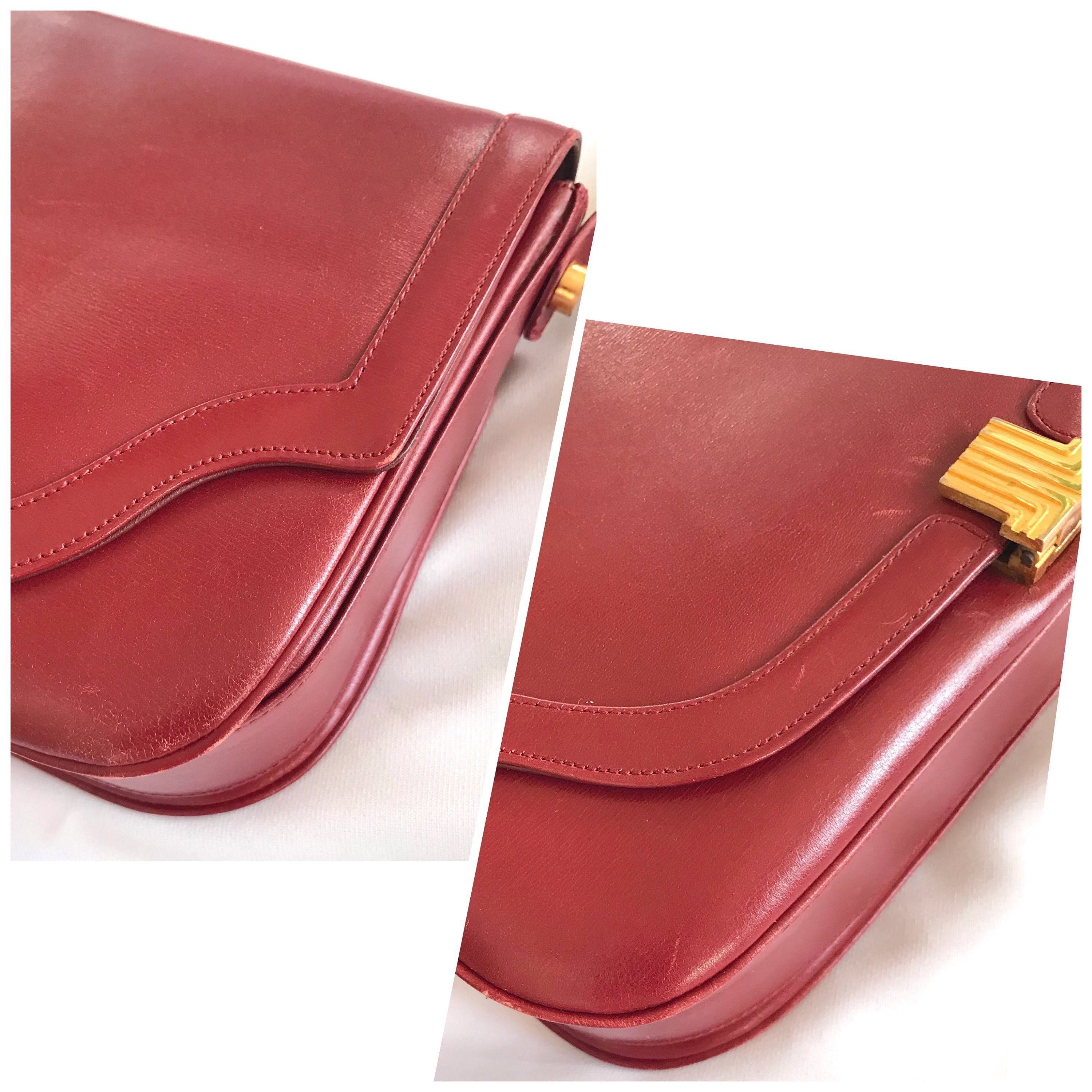 Lanvin Vintage Lanvin wine leather shoulder bag with golden logo Size ONE SIZE - 5 Thumbnail