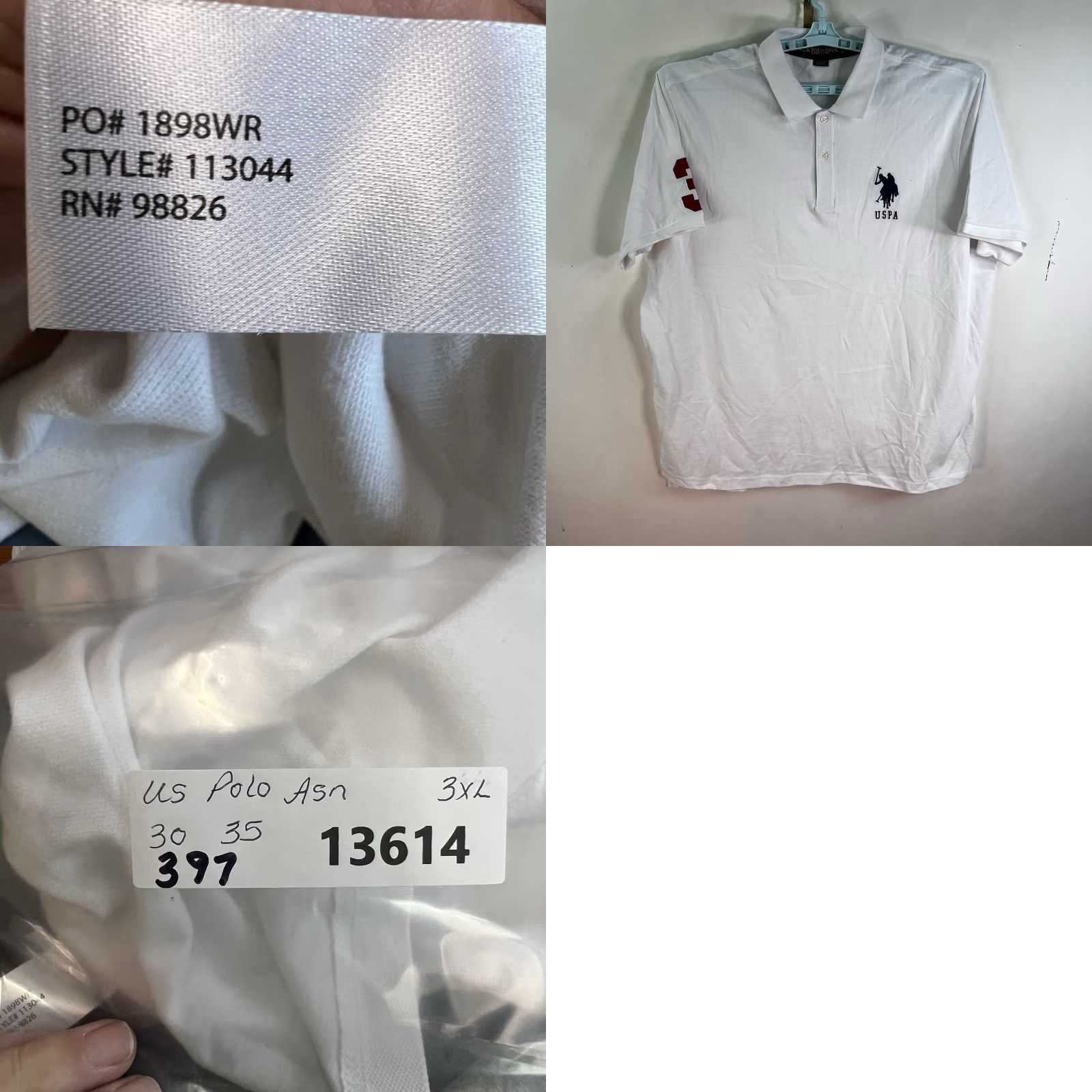 U.S. Polo Assn. U.S. Polo Assn. Big Pony #3 Polo Shirt Mens 3XL White Classic Golf Activewear Size US XXL / EU 58 / 5 - 8 Thumbnail