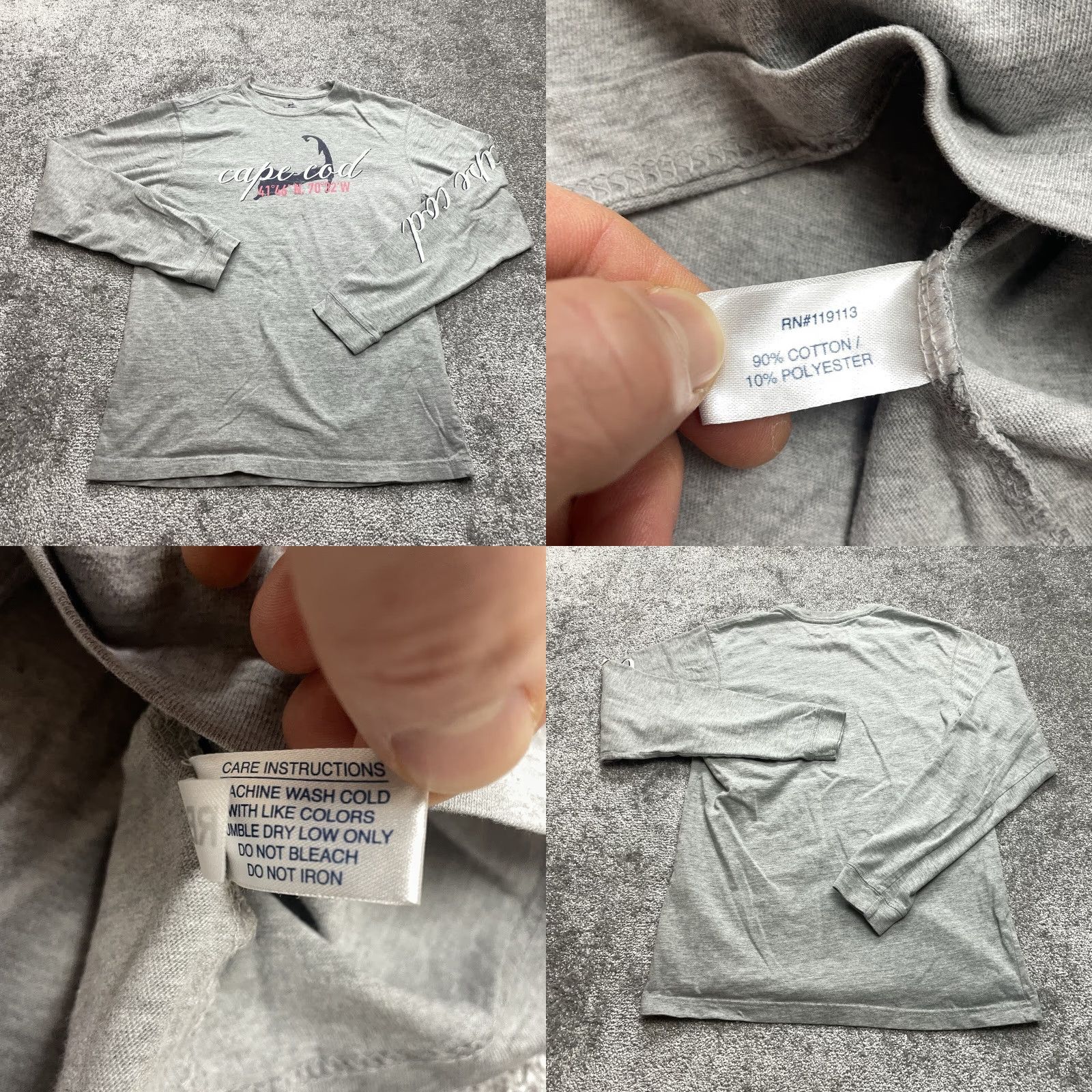 Logo 7 Cape Cod Shirt Men’s Small Gray Long Sleeve Logo Crew Tee Top Size US S / EU 44-46 / 1 - 8 Thumbnail