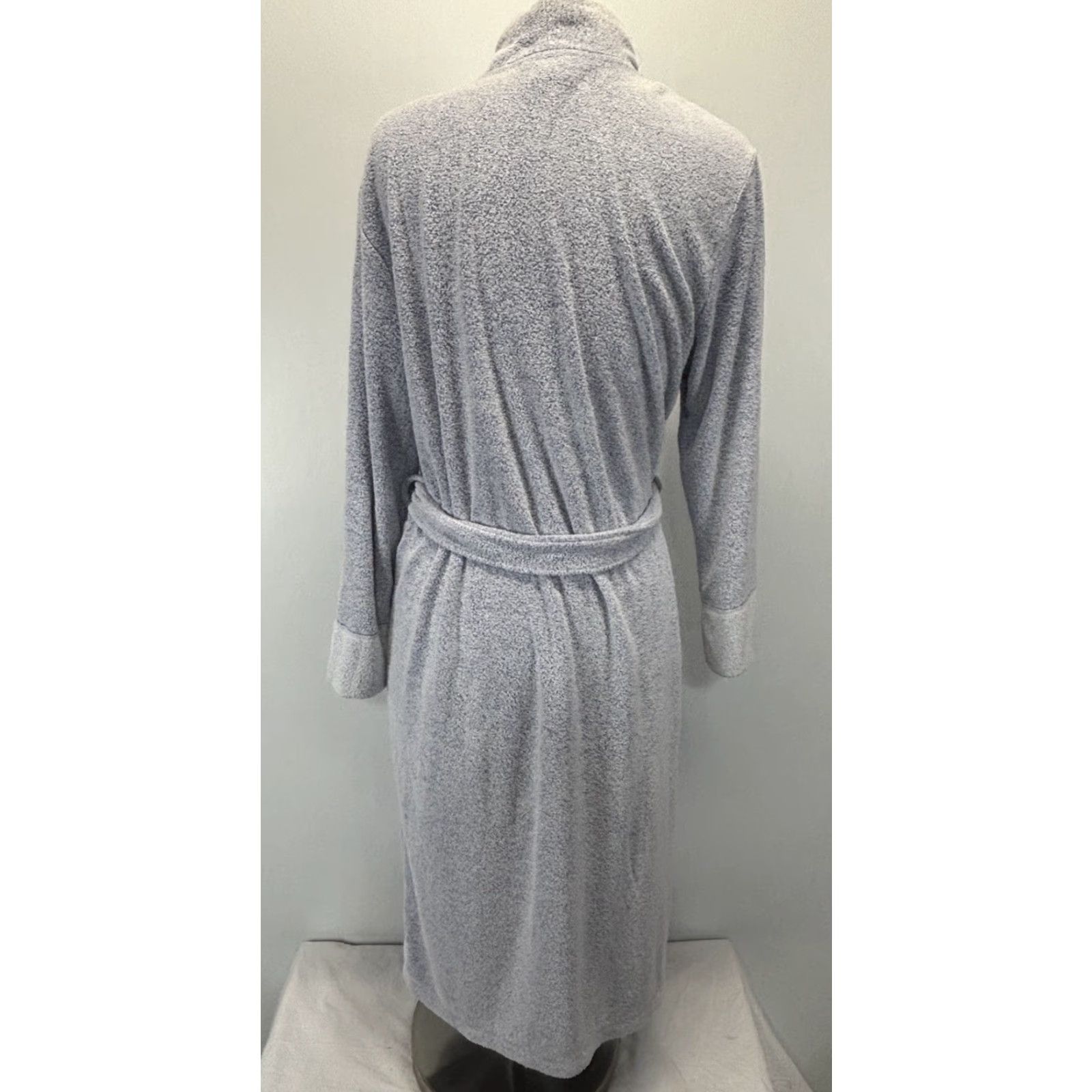 Vintage N by Natori Robe Women Sz Large Belted Terry Loungewear Sleepwear Blue Pockets Size ONE SIZE - 3 Thumbnail