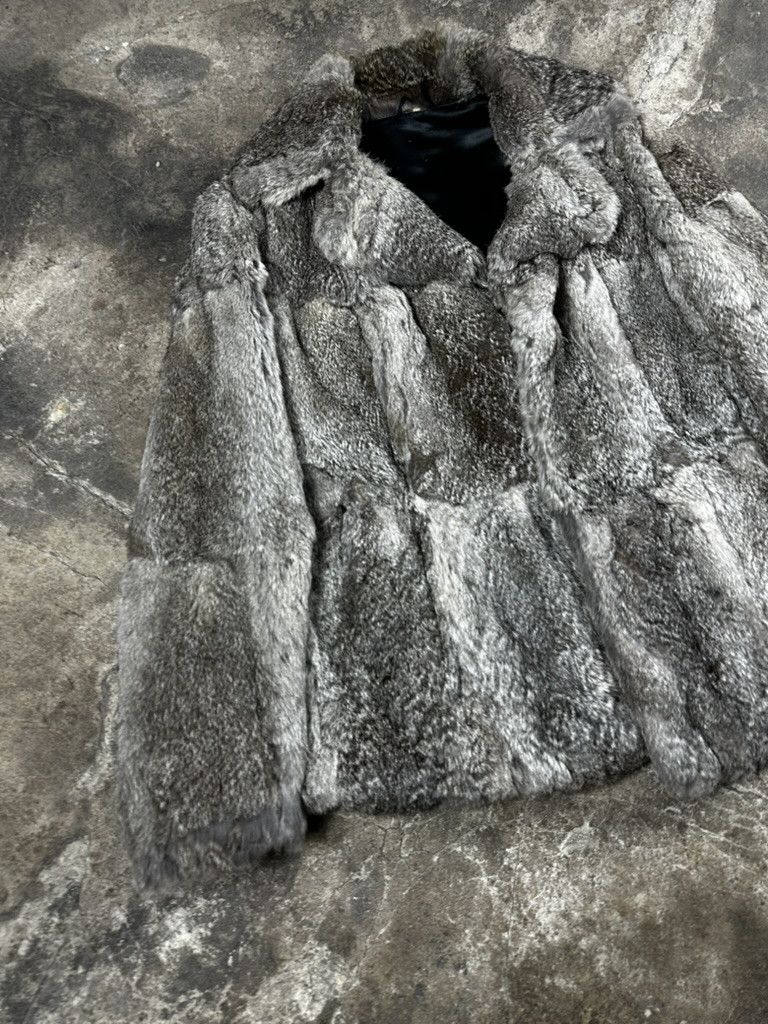 Vintage 90s Vintage Real Fur Rabbit Coat Jacket Avant Garde Size L / US 10 / IT 46 - 2 Thumbnail