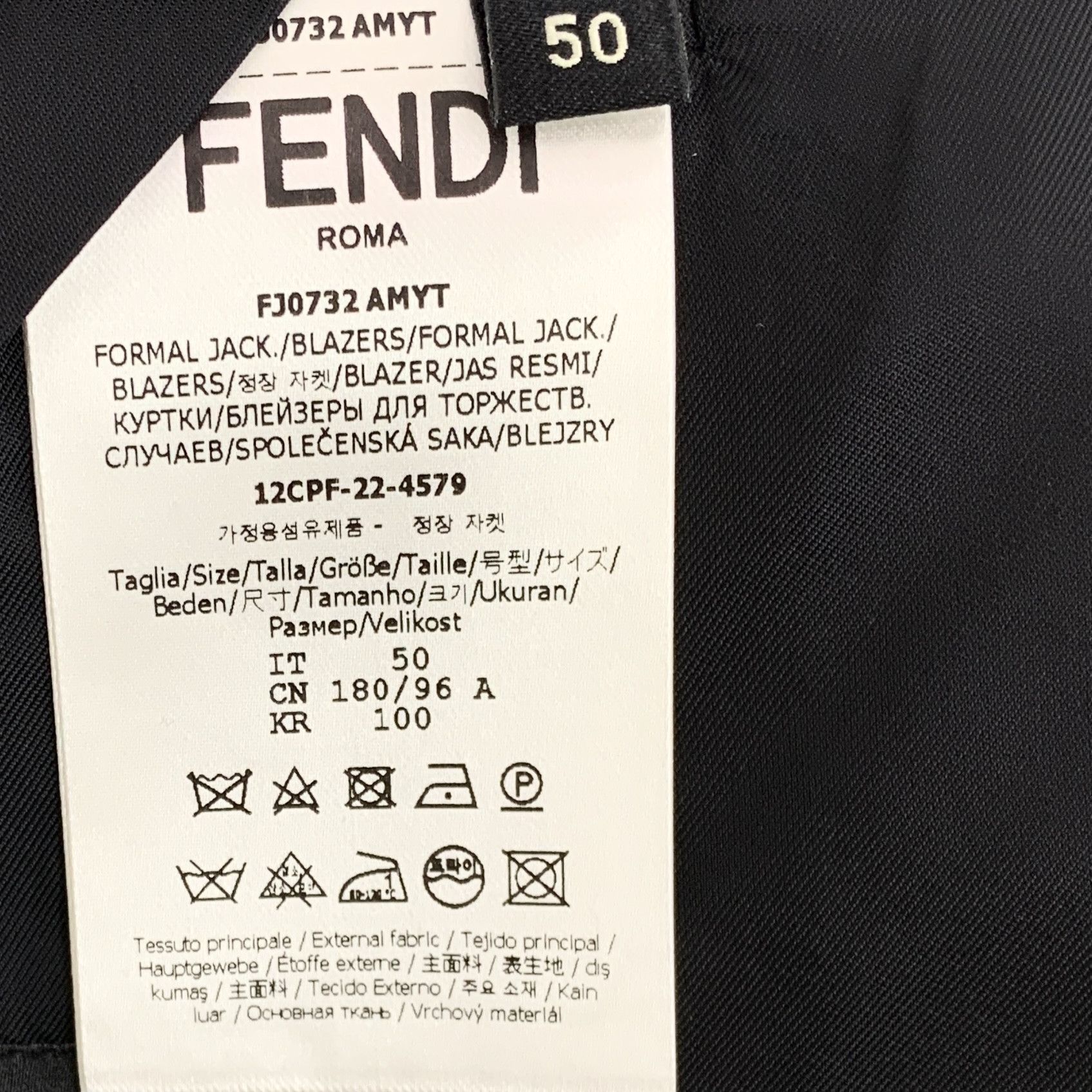 Fendi Fendi Double-Breasted Blazer Black (50) Size 50L - 9 Thumbnail
