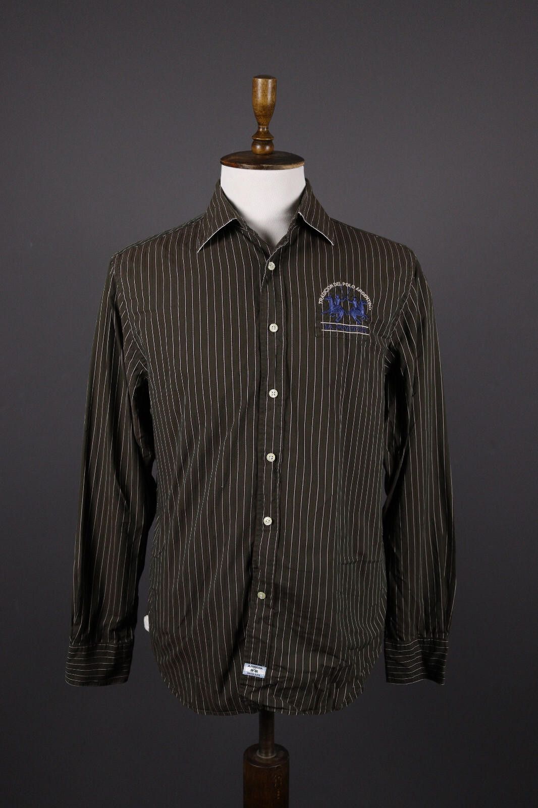 La Martina La Martina Buenos Aires Brown Stripe Shirt Size XL Size US XL / EU 56 / 4 - 1 Thumbnail