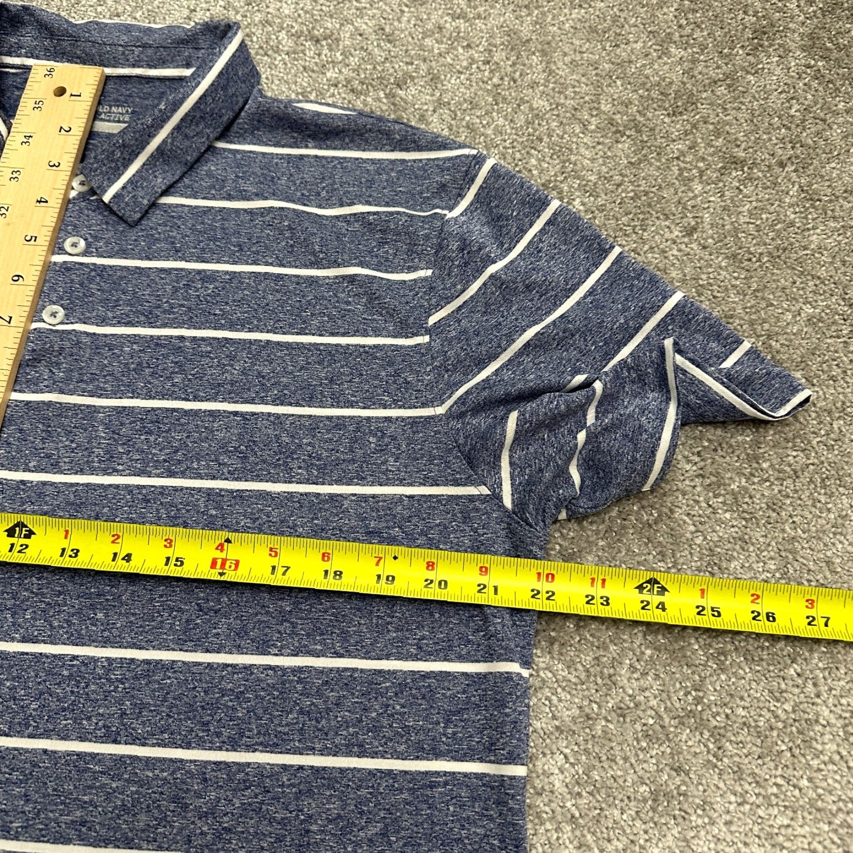 Old Navy Old Navy Polo Shirt Mens XL Blue Striped Short Sleeve Golf Activewear Casual Shirt Size US XL / EU 56 / 4 - 7 Thumbnail