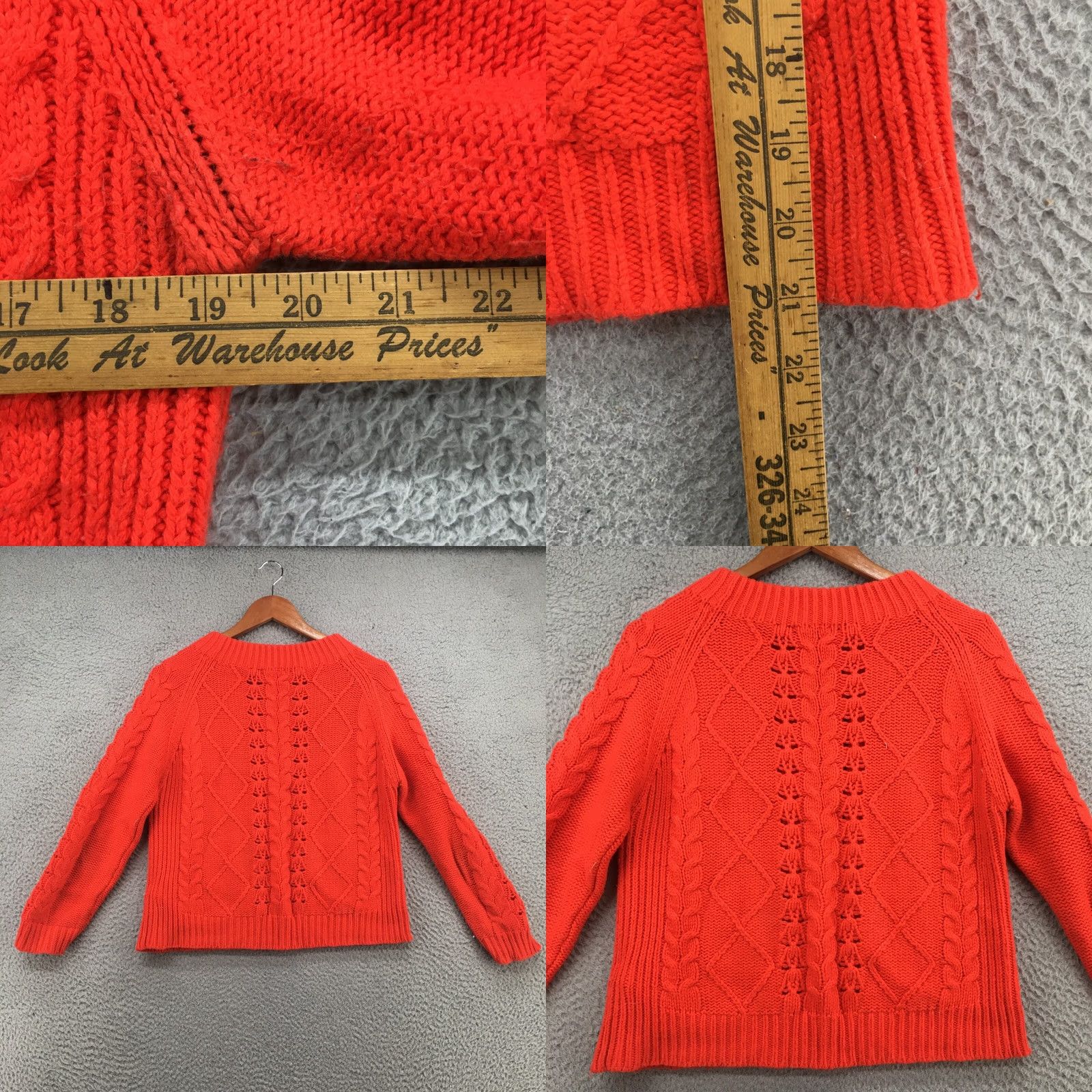 J.Crew J.CREW Cable Knit Sweater Womens Red Pullover Long Sleeve Cotton Blend Dark Red Crew Neck Knit Pullover Sweater Womens Regular Size M Size M / US 6-8 / IT 42-44 - 8 Thumbnail