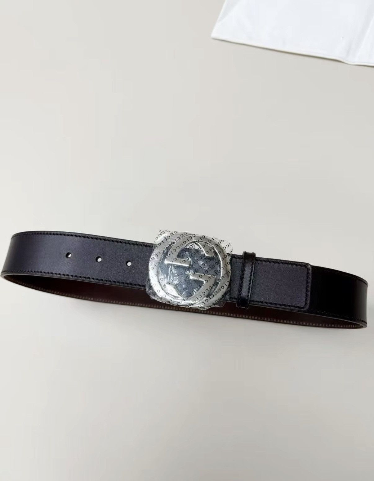Gucci Black Leather Belt with Silver Buckle Size ONE SIZE - 1 Thumbnail
