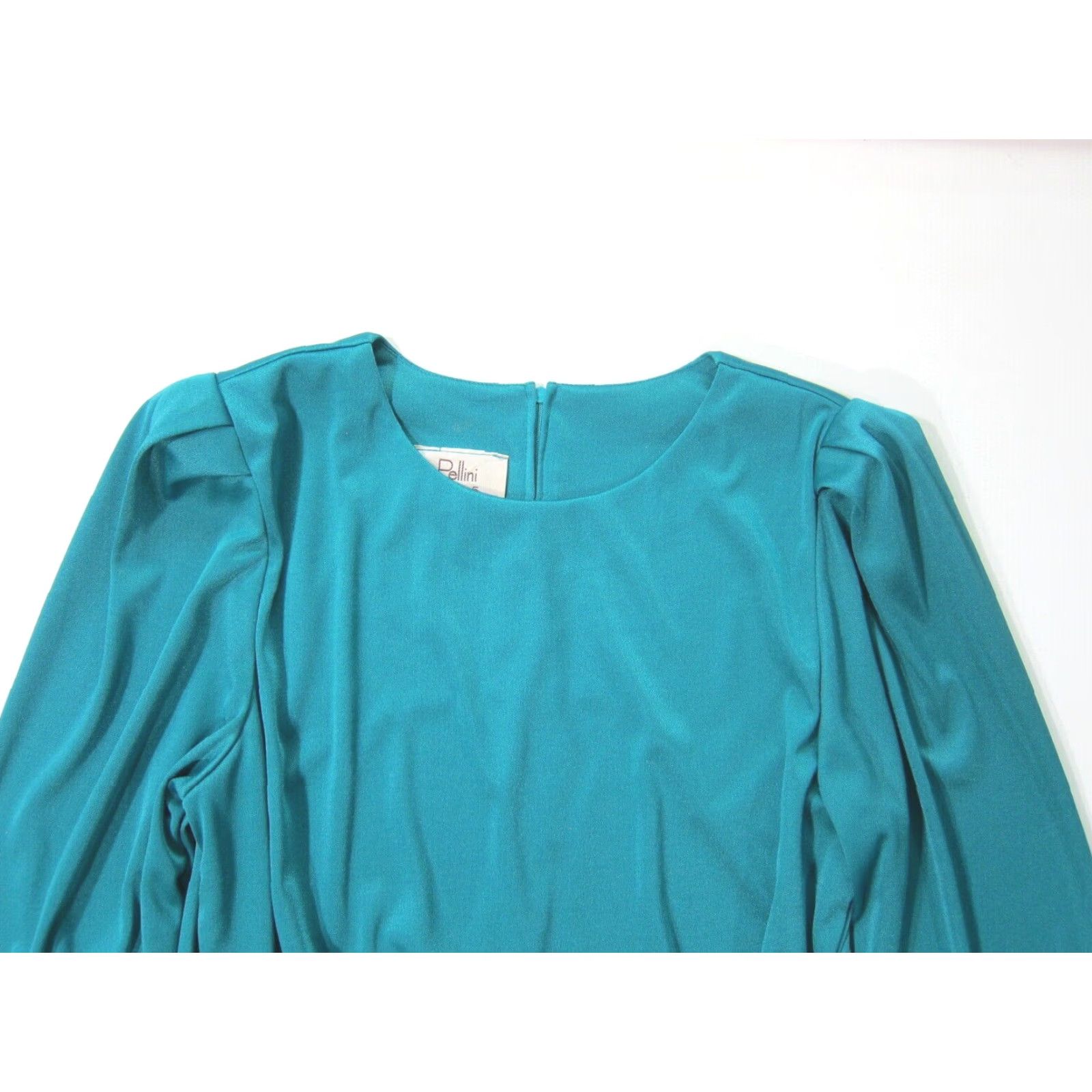 Vintage Vintage Pellini After 5 Green Long Sleeve Ruched Ruffle Cocktail Dress Women L Size L / US 10 / IT 46 - 4 Thumbnail