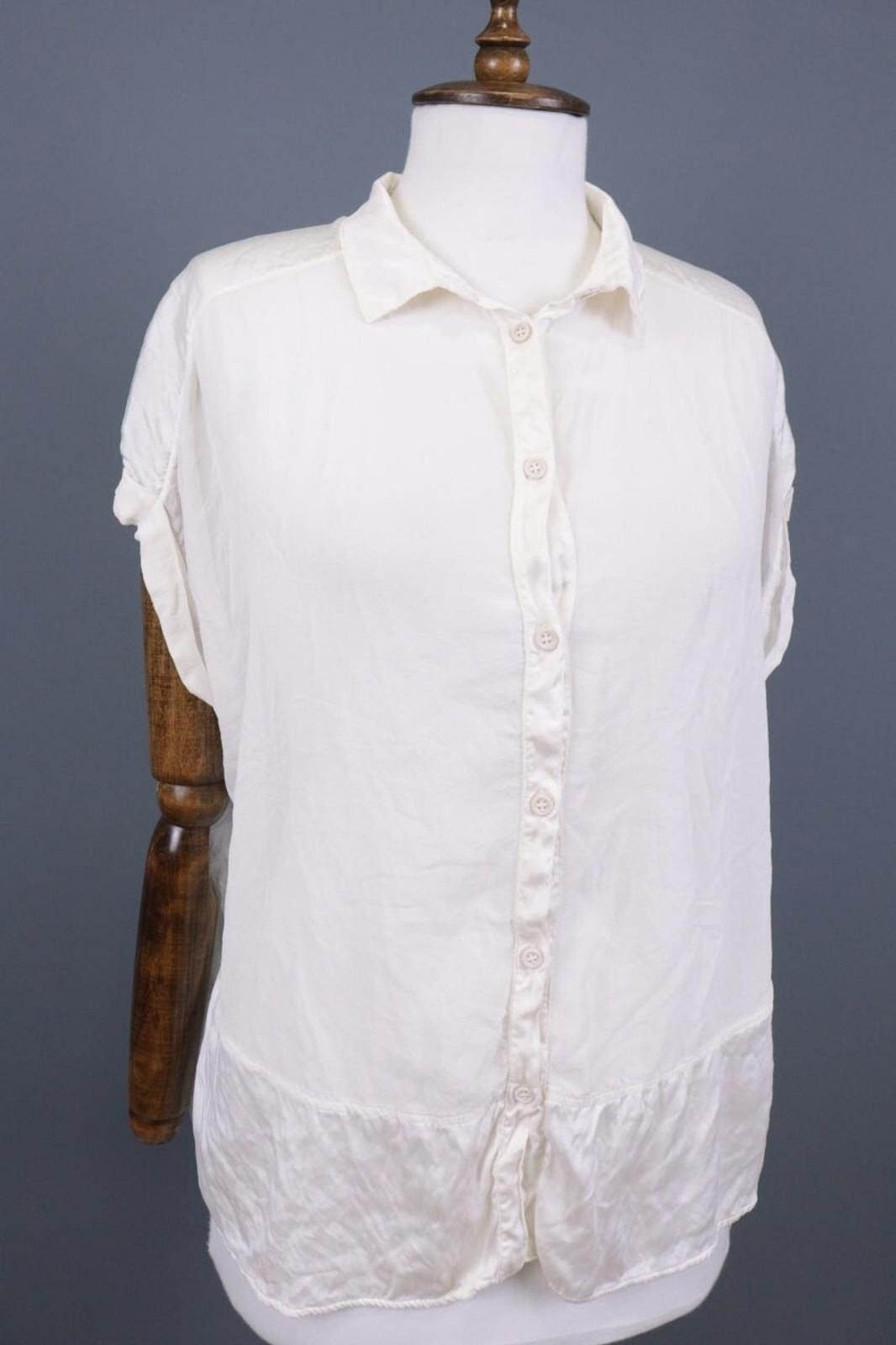 Designer Transit Par Such White Button Down Top Shirt Size 5 Size M / US 6-8 / IT 42-44 - 6 Thumbnail