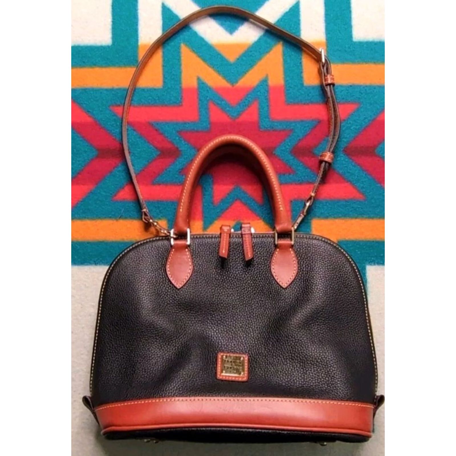 Dooney & Bourke Dooney & Bourke Leather Satchel Bag Shoulder Strap Handbag Purse Pebble Grain Multicolor Women Size ONE SIZE - 2 Thumbnail