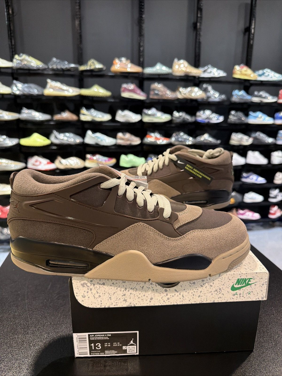 Jordan Brand Air Jordan 4 RM 'Ironstone' Travis Brown Sneakers, Size 13 Size US 13 / EU 46 - 1 Thumbnail