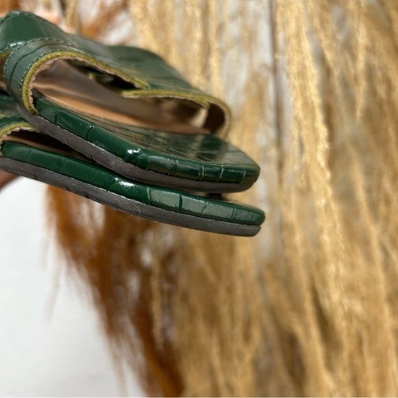 Aquatalia Aquatalia green leather step in sandal faux croc size 7 made Size US 7 / IT 37 - 7 Thumbnail