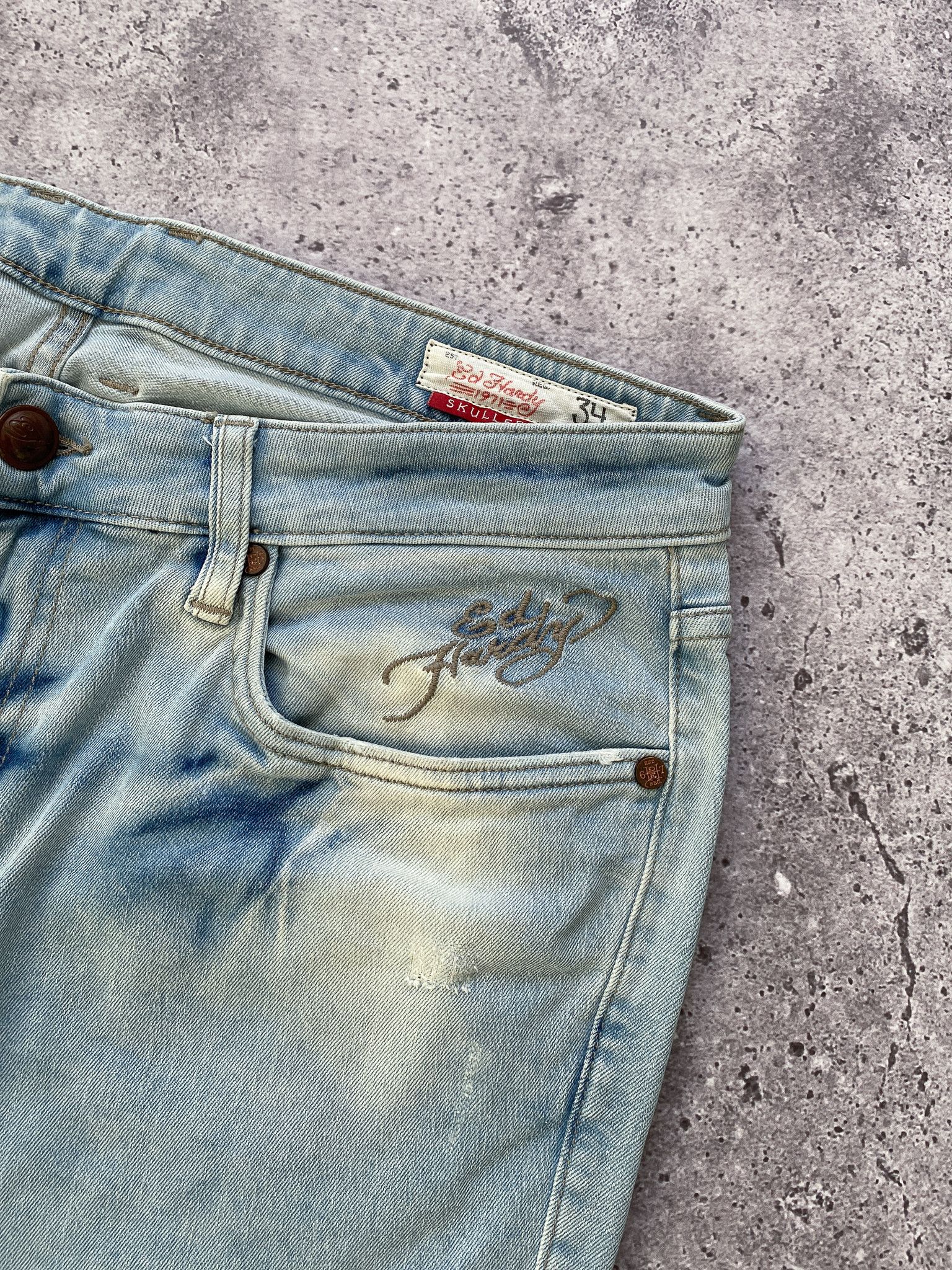 Ed Hardy Vintage Ed Hardy Blue Denim Skinny Jeans Size US 34 / EU 50 - 10 Thumbnail