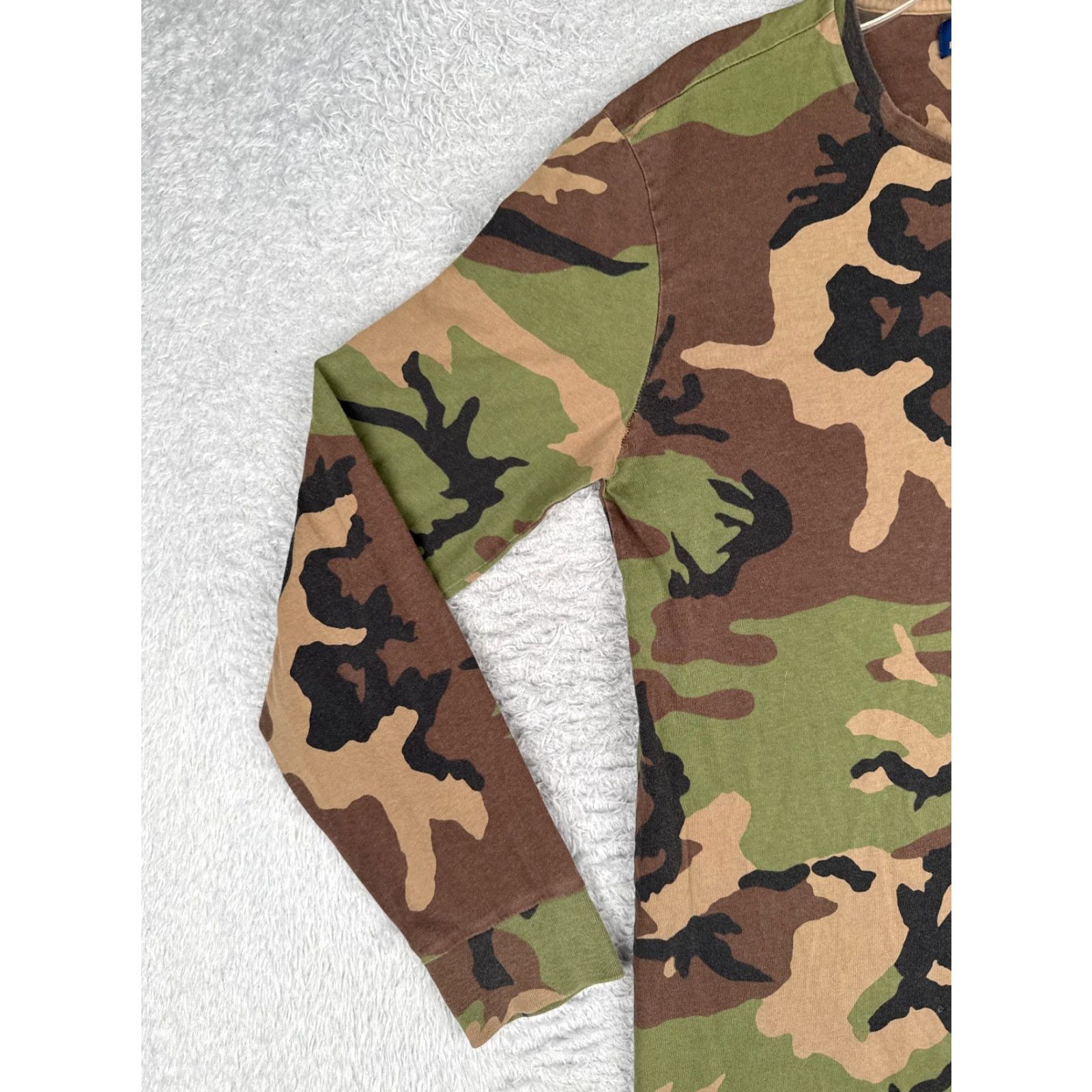 Ralph Lauren Polo Ralph Lauren Shirt Adult Small Green Camo Long Sleeve Crew Pocket READ Size US S / EU 44-46 / 1 - 3 Thumbnail