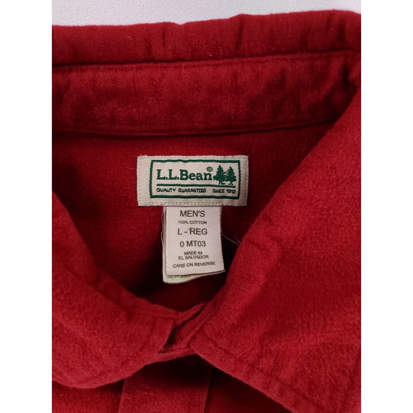Vintage LL Bean Chamois Flannel Button Up Shirt Red Long Sleeve Mens L Size US L / EU 52-54 / 3 - 2 Thumbnail