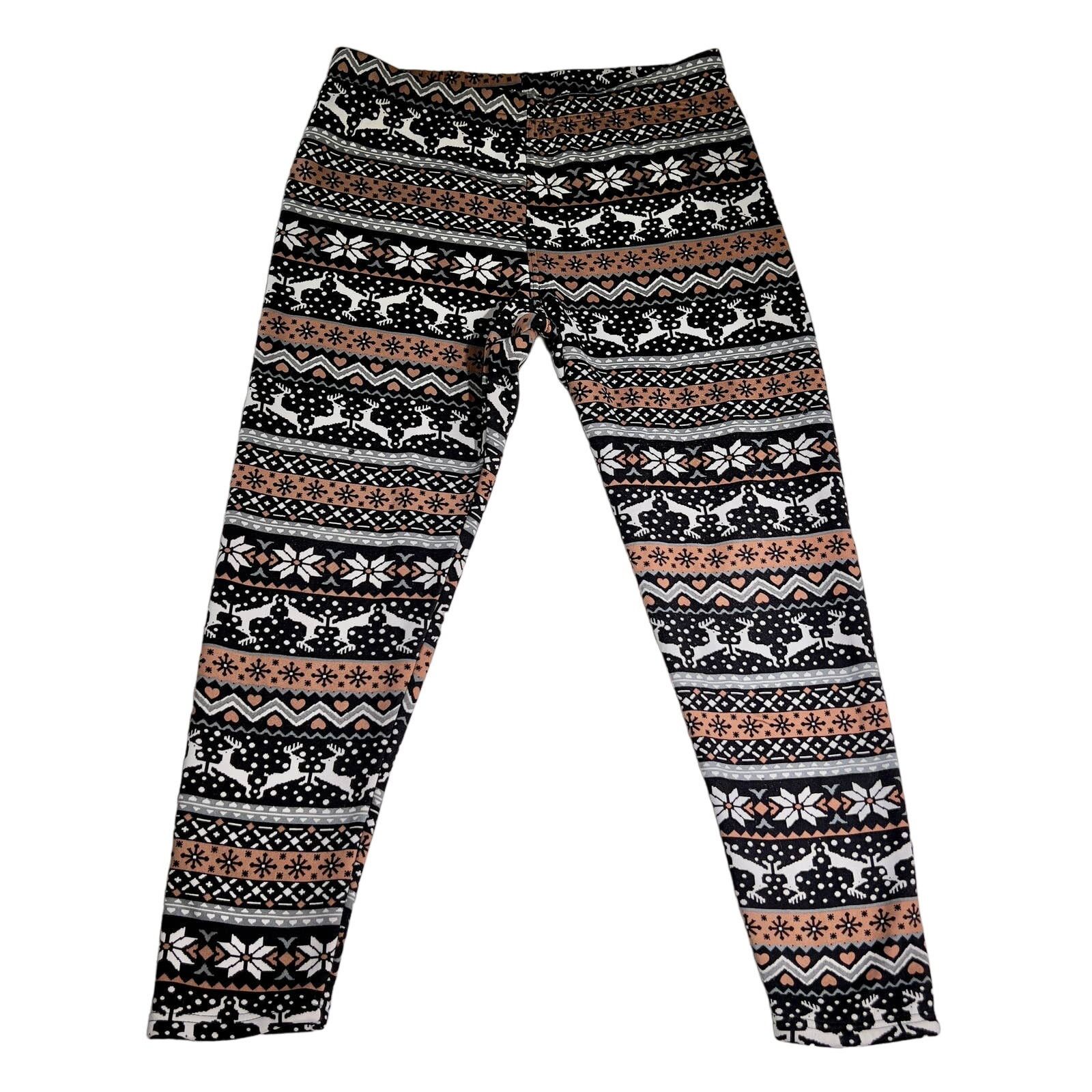 Other No Boundries NOBO Lounge Pants Woman XL 15-17 Brwn Fair Isle Size ONE SIZE - 1 Thumbnail