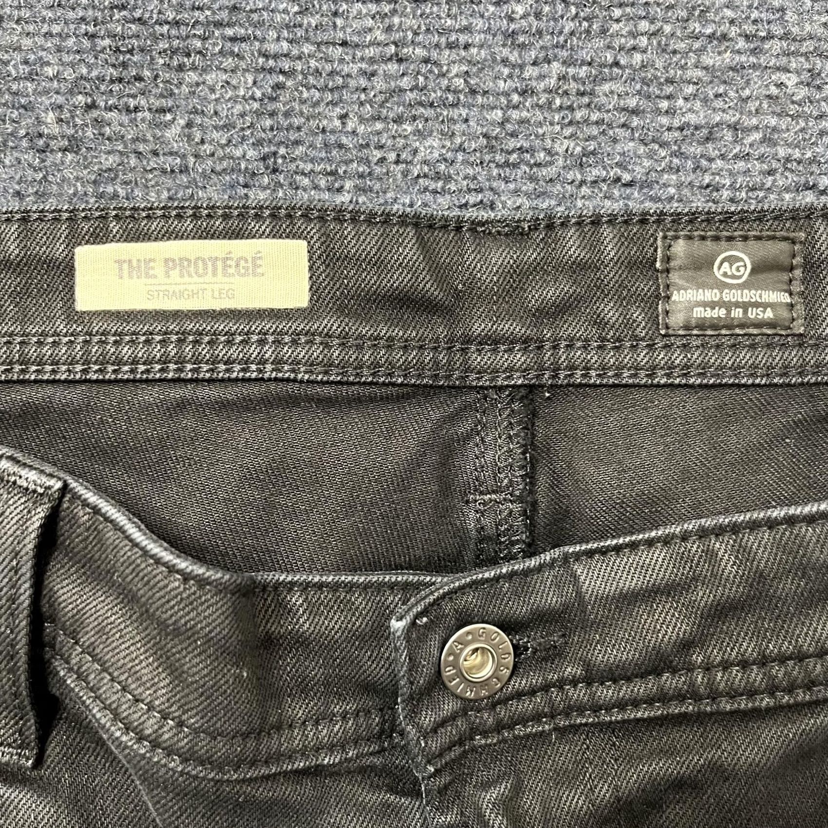 Denime AG Adriano Goldschmied The Protégé Jeans Mens Black Straight Leg Denim USA Jeans Size US 36 / EU 52 - 3 Thumbnail