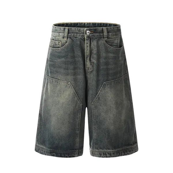 Japanese Brand Kawa Washed Street Fashion Stitching Distressed Loose Shorts Size US 32 / EU 48 - 7 Thumbnail