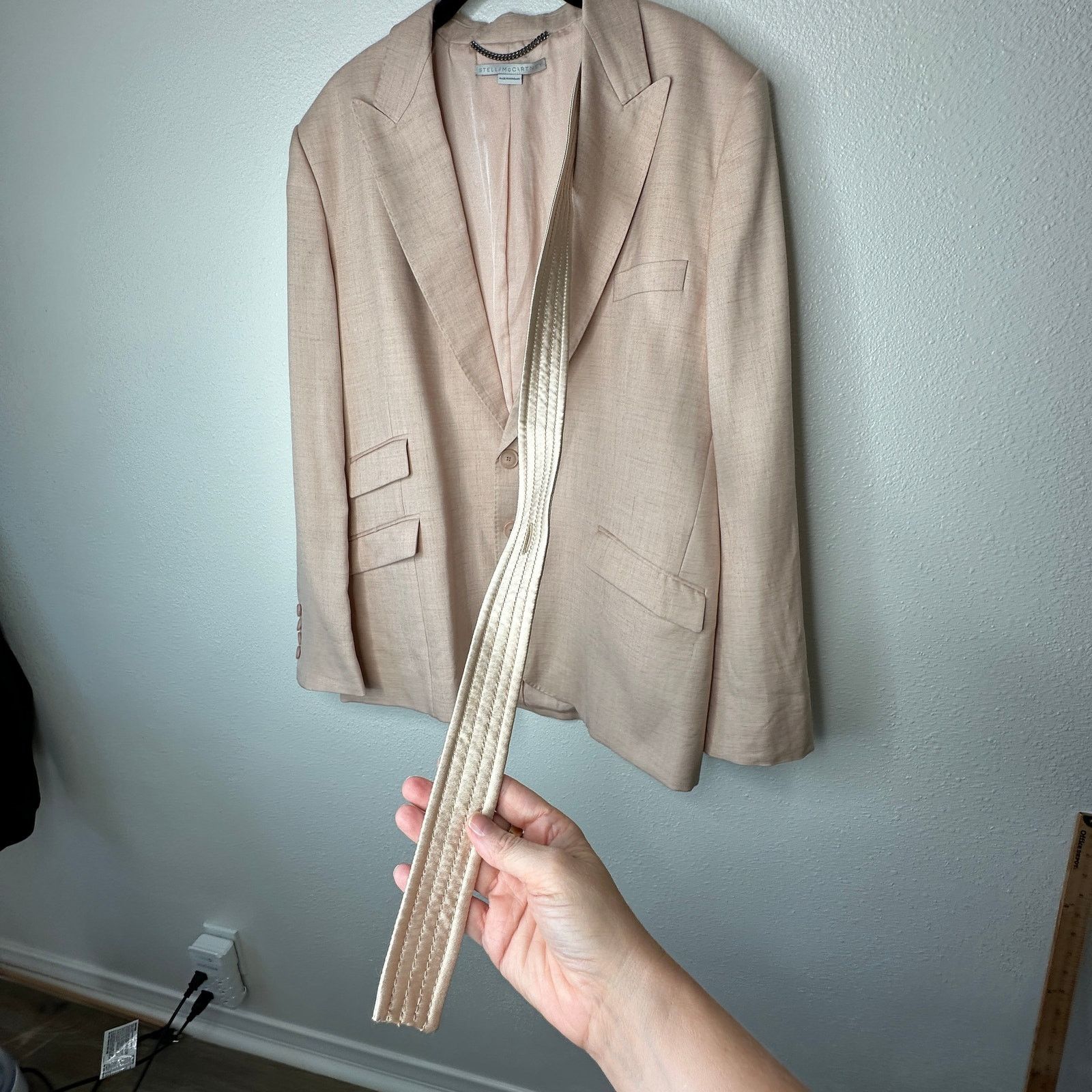 Stella McCartney Stella McCartney Peach Front Button Viscose Linen Blazer 42 Size XL / US 12-14 / IT 48-50 - 3 Thumbnail