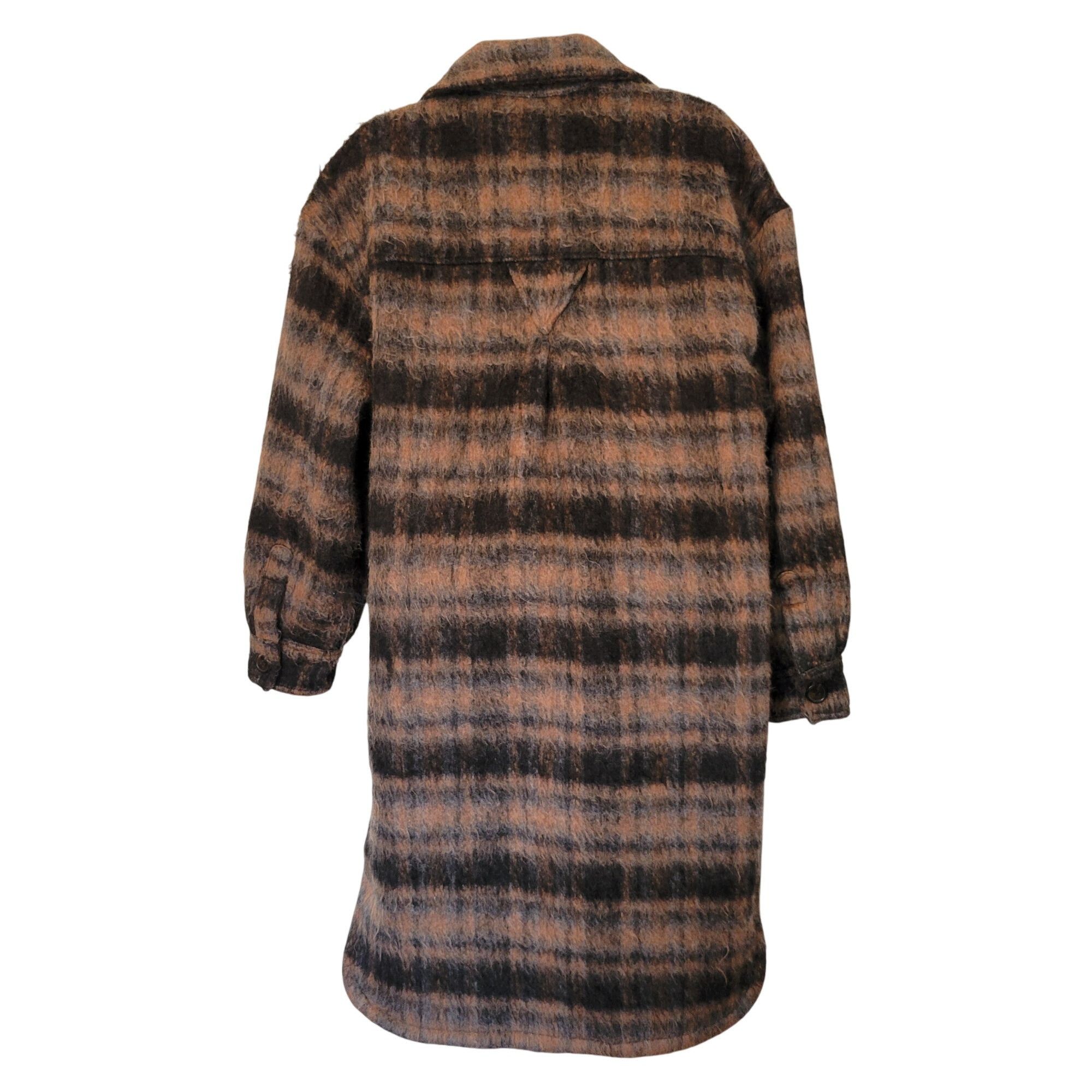 7 For All Mankind 7 For All Mankind Plaid Button Up Coat Pockets S Brown Black Size S / US 4 / IT 40 - 3 Thumbnail