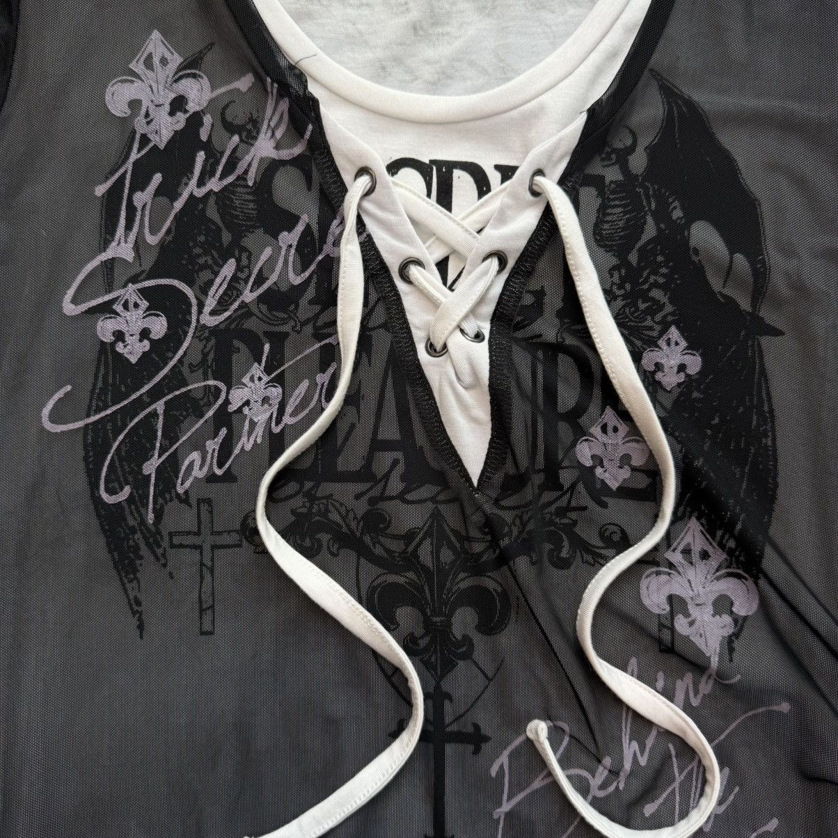 Other 2000s Ghost Of Harlem "Secret Pleasure" Layered Mesh T-Shirt Size US M / EU 48-50 / 2 - 4 Thumbnail