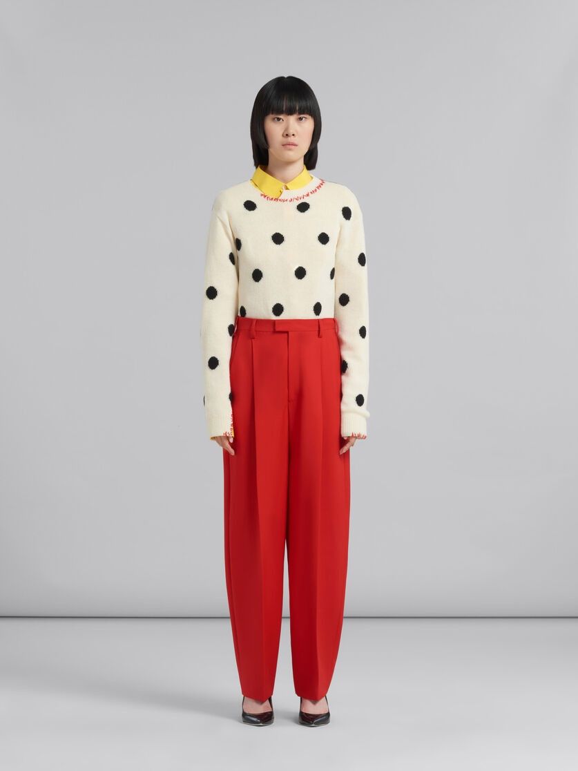 Marni o1w1db10824 Straight-Leg Pleated Pant in Red Size 30" / US 8 / IT 44 - 2 Thumbnail