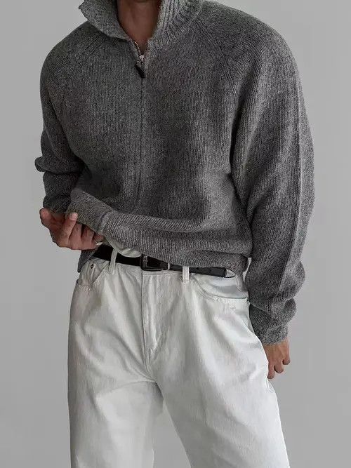 Japanese Brand Vintage Gray L Casual Knit Sweater Lapel Jacket Coat Size US L / EU 52-54 / 3 - 1 Thumbnail