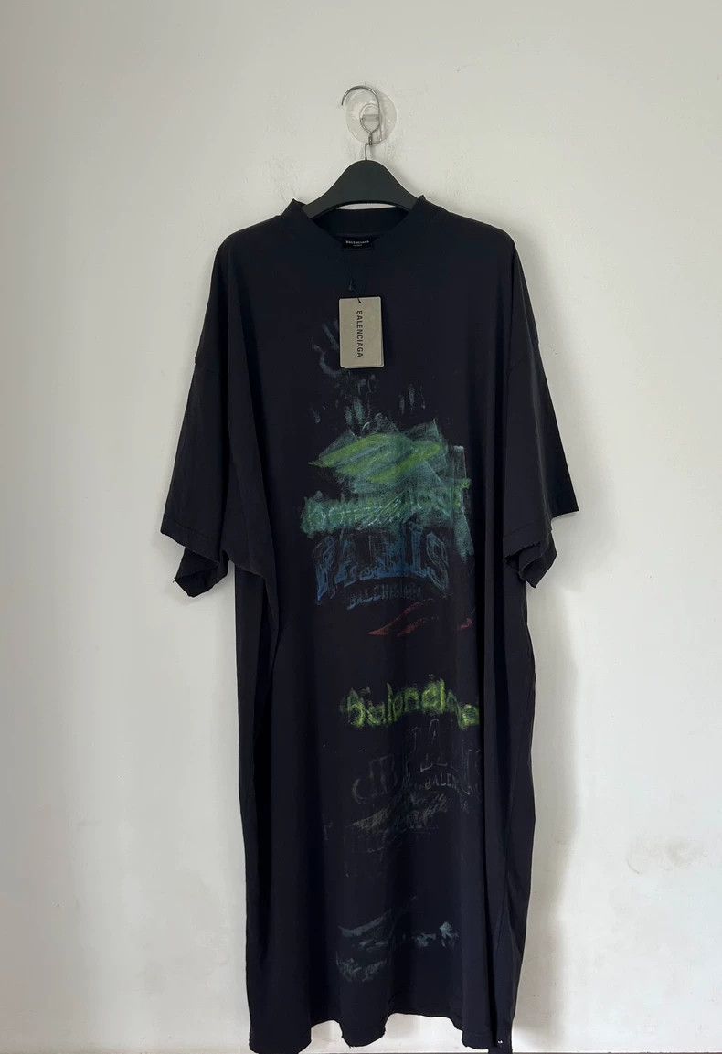 Balenciaga Balenciaga Crayon doodles black distressed vandal phantom Size L / US 10 / IT 46 - 1 Thumbnail