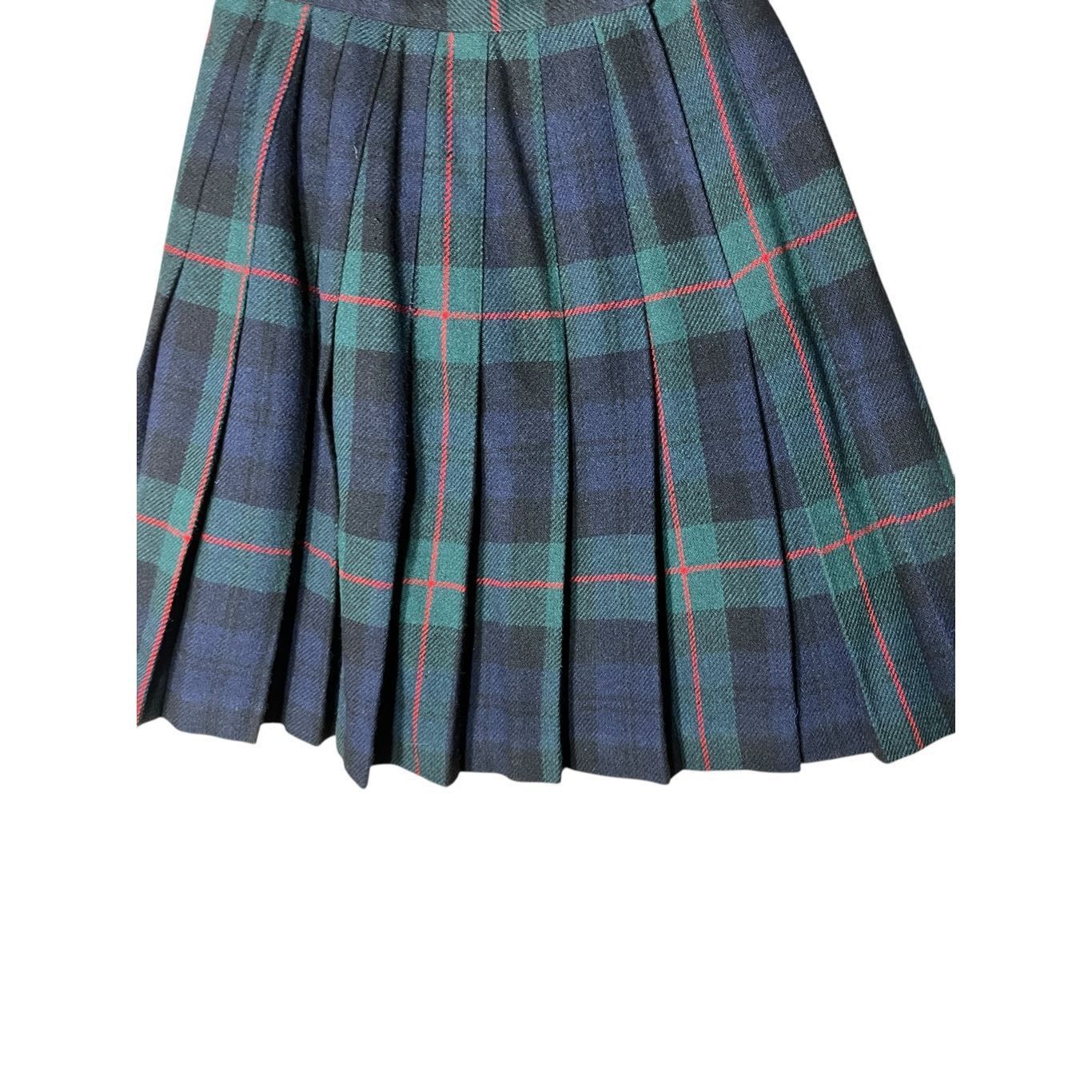 Other Vintage Norton Mcnaughton 80s Green Wool Blend Pleated Skirt Size 4P Size 27" / US 4 / IT 40 - 7 Thumbnail