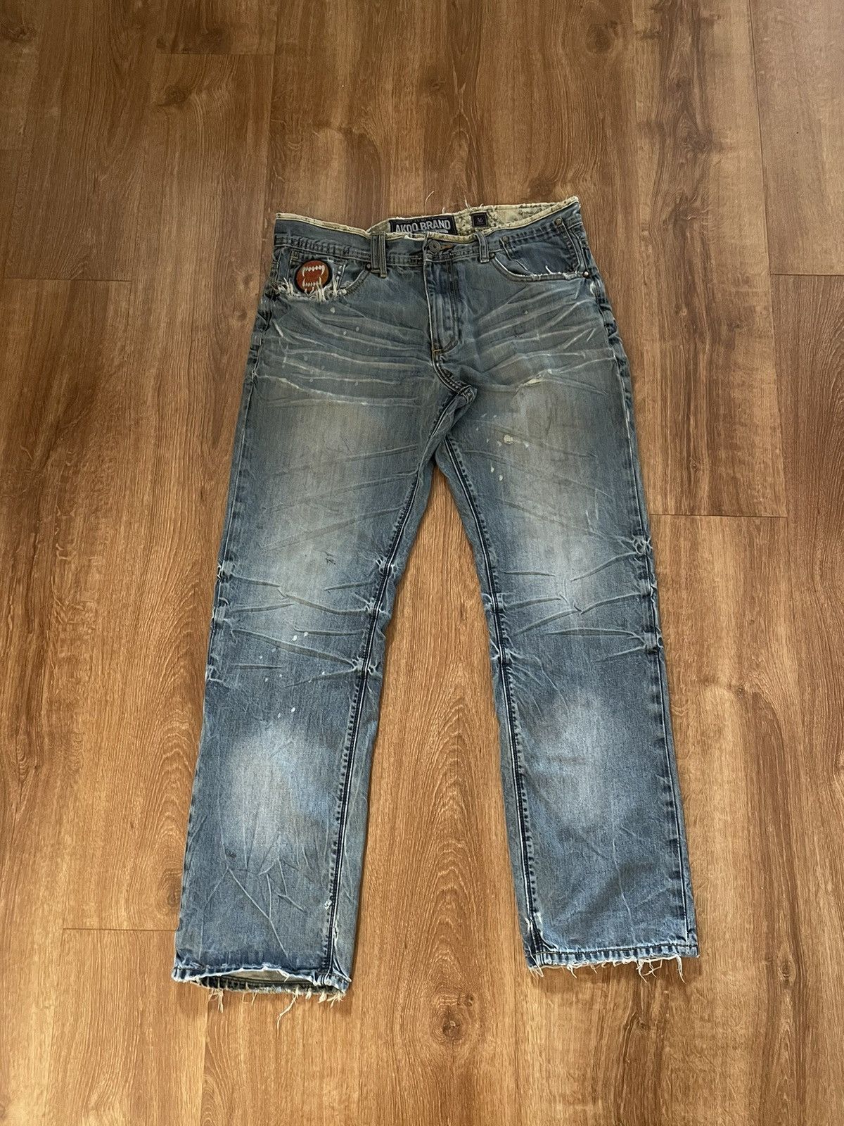 AKOO Crazy Y2K Akoo Ed Hardy/JNCO Type Light Jeans Size US 36 / EU 52 - 2 Thumbnail