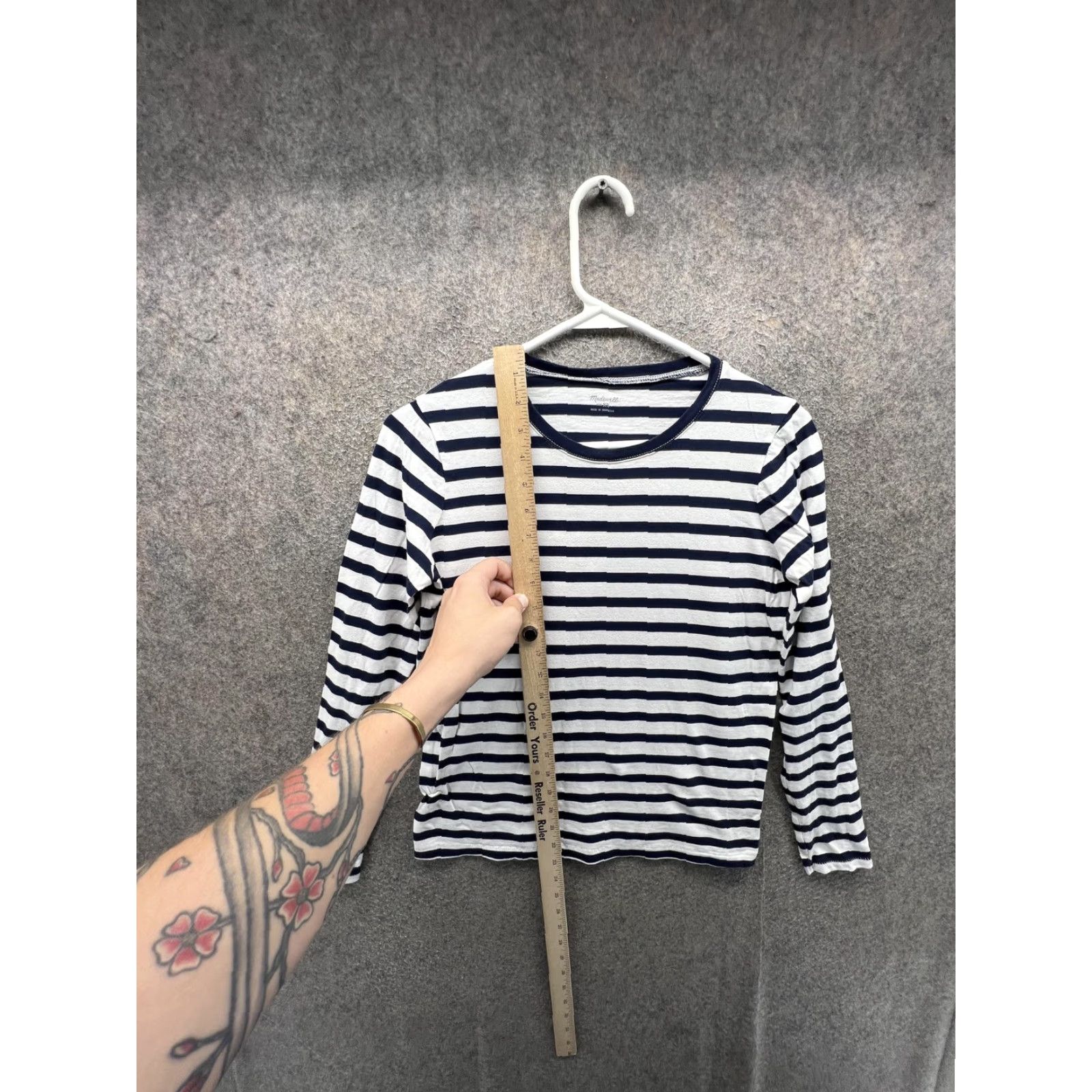 Madewell Madewell Shirt Womens XS Blue Stripe Nautical Crew Neck Long Sleeve Jersey Top Size XS / US 0-2 / IT 36-38 - 3 Thumbnail