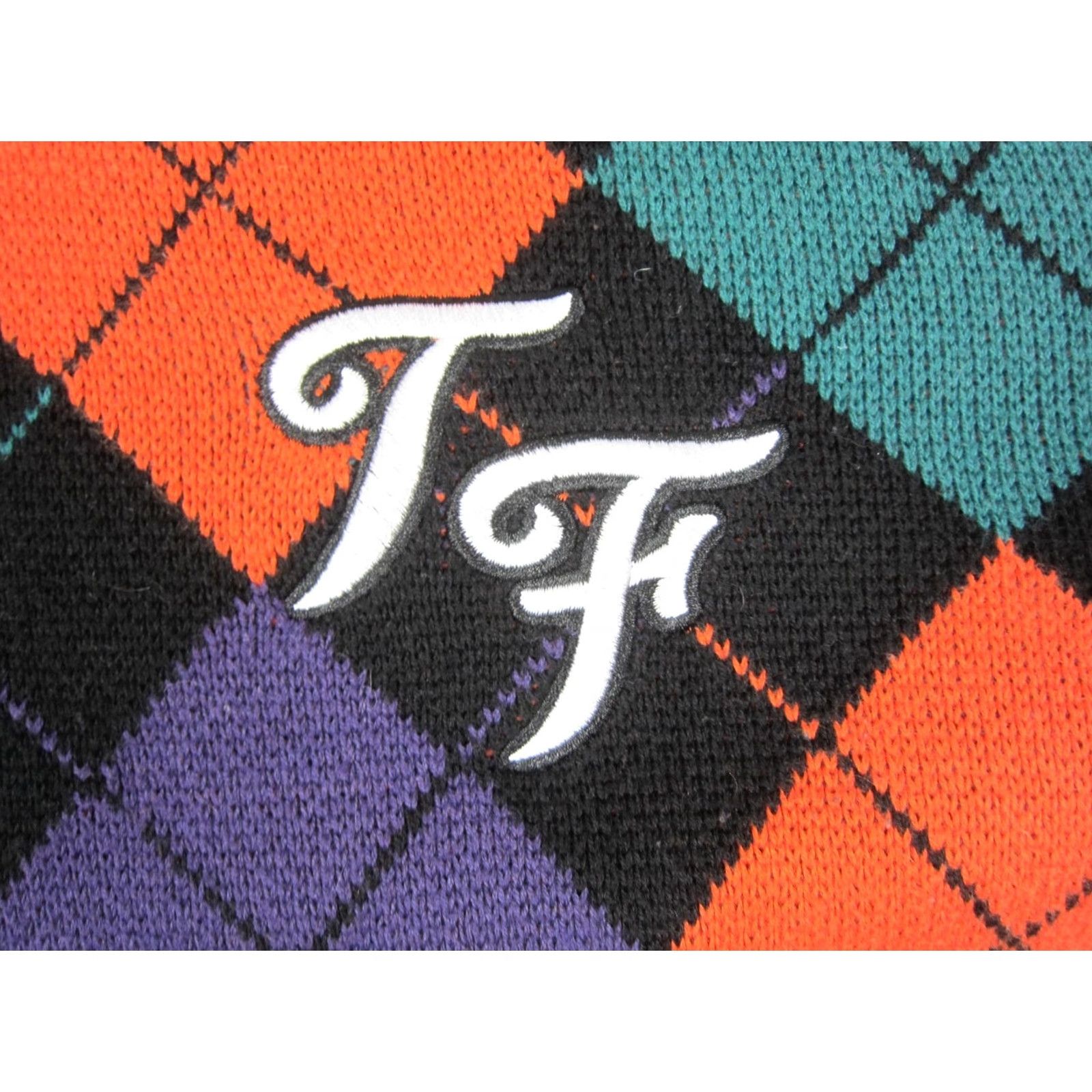 Teddy Fresh VINTAGE Teddy Fresh Sweater Mens M Black Argyle V-Neck Knit Pullover Pullover Knit Regular 80s 90s Winter Fall Spring Mens Size US M / EU 48-50 / 2 - 3 Thumbnail