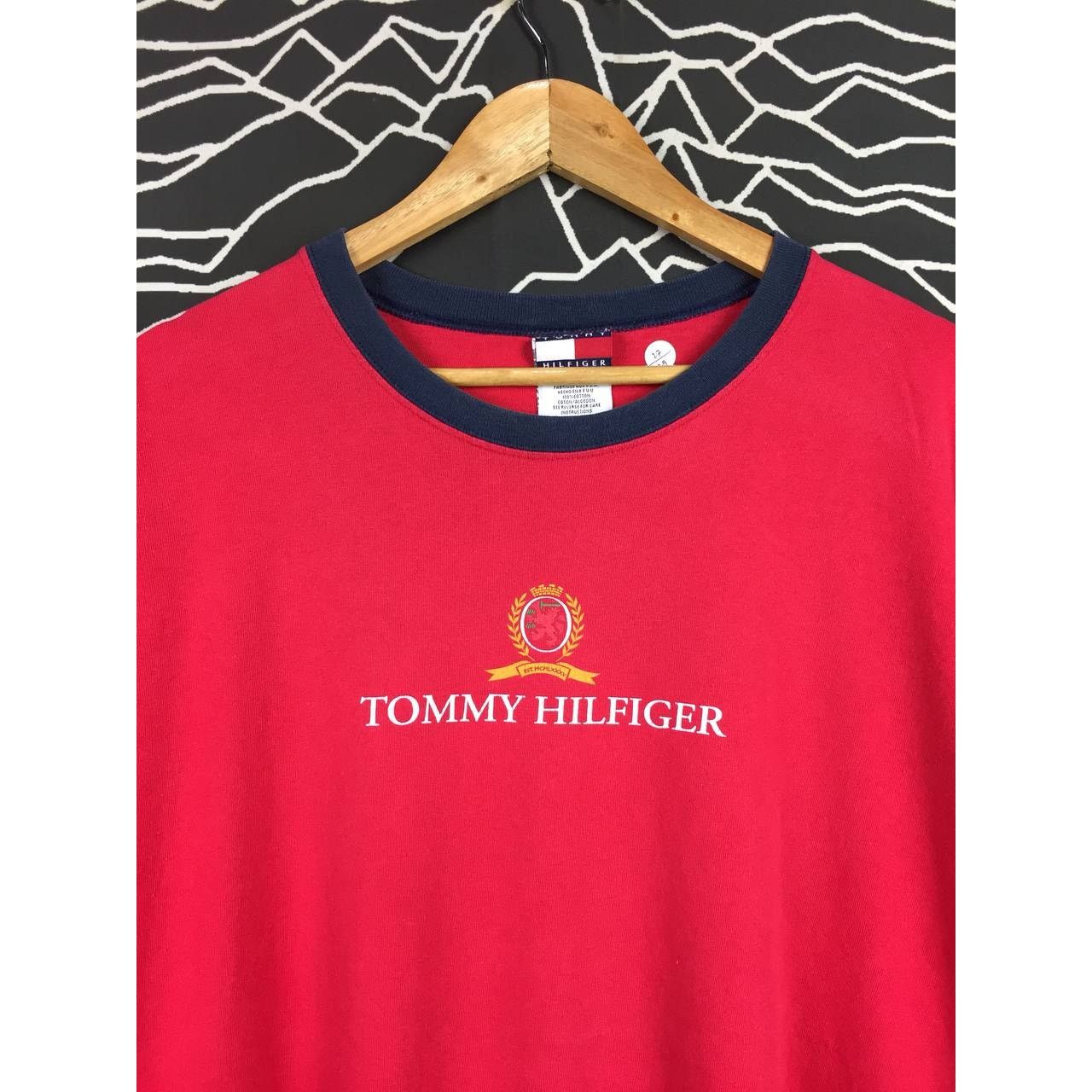 Tommy Hilfiger × Vintage Vtg 90s Tommy Hilfiger Spell Out Logo Made In Usa Tee Size US XXL / EU 58 / 5 - 3 Thumbnail