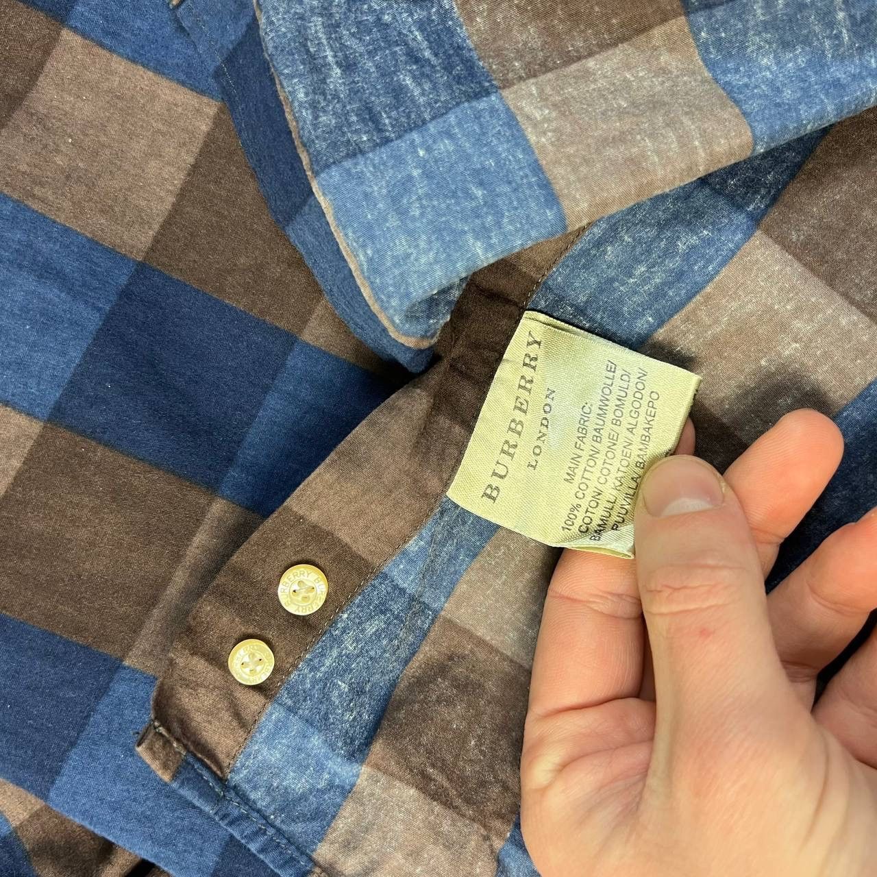 Burberry Burberry Miini Logo Luxury Checkered Button Up Shirt Size US XL / EU 56 / 4 - 5 Thumbnail