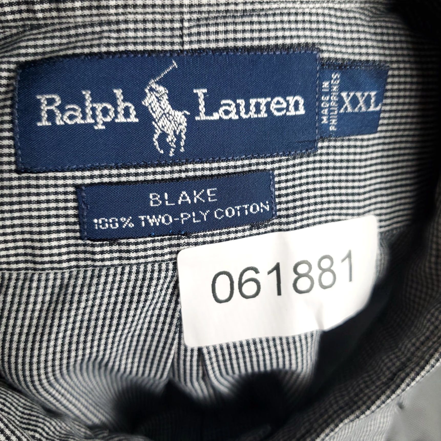 Ralph Lauren Ralph Lauren Shirt Mens 2XL Button-Up Long Sleeve Gray Black Pony Check, Classic/Preppy, 2XL Mens Size US XXL / EU 58 / 5 - 8 Thumbnail