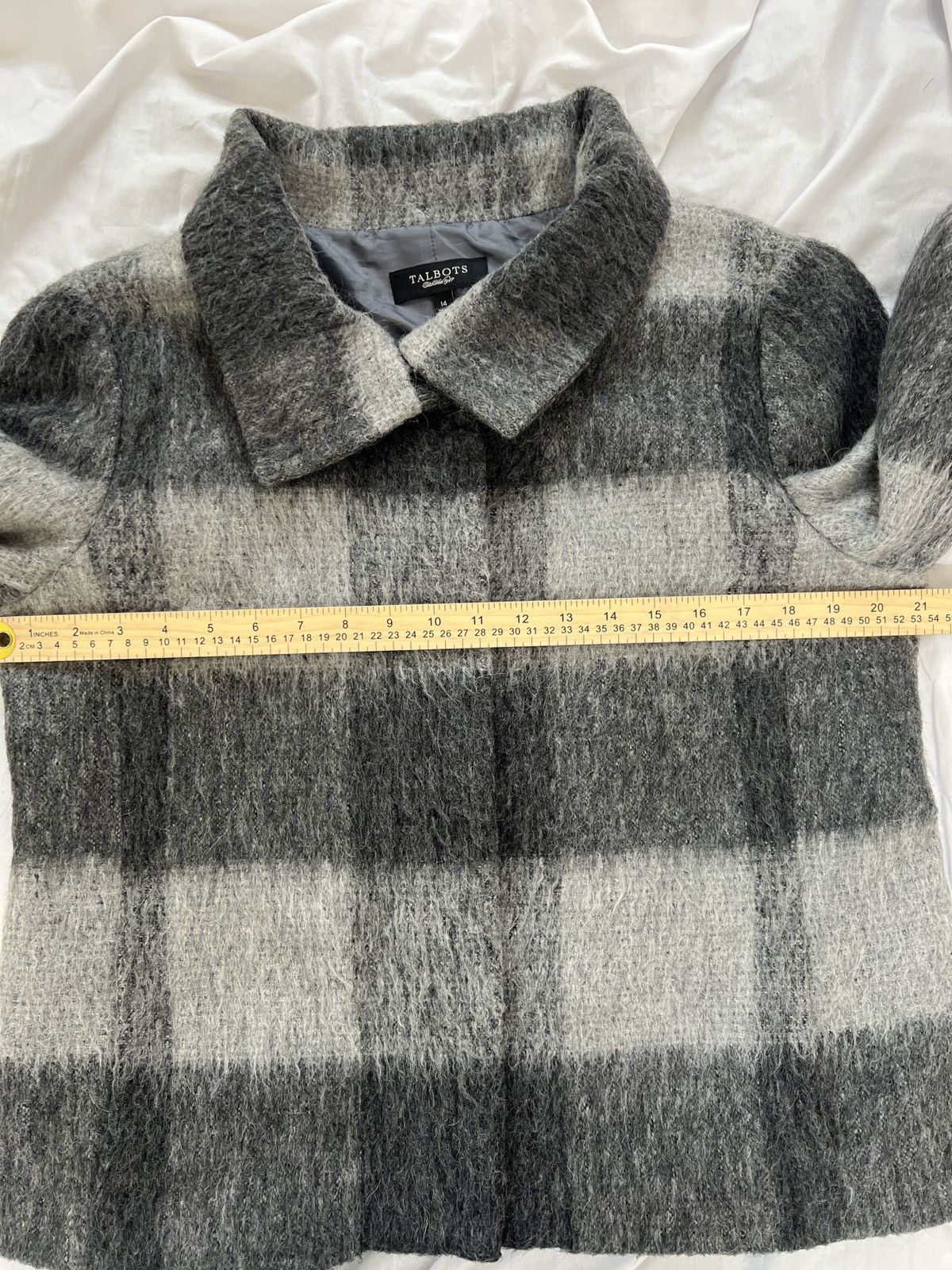 Talbots Talbots Gray Plaid alpaca, Wool Blend Women's Jacket size 14 Size XL / US 12-14 / IT 48-50 - 10 Thumbnail