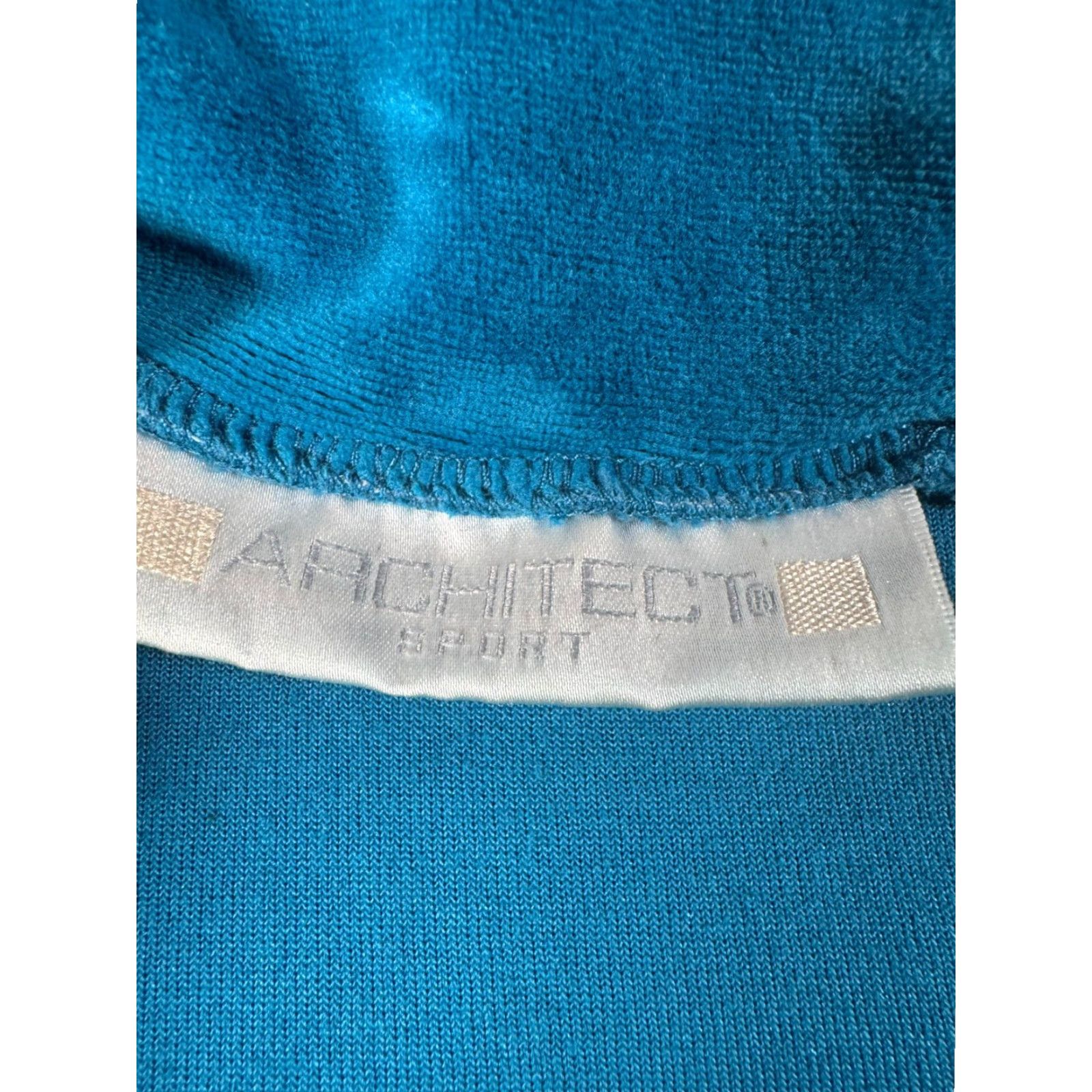 Architect VINTAGE 90s Y2K Velvet Jacket Small Embroidered Cottagecore Grandmacore Women's Regular Blue Velour Full Zip Jacket Size S / US 4 / IT 40 - 4 Thumbnail
