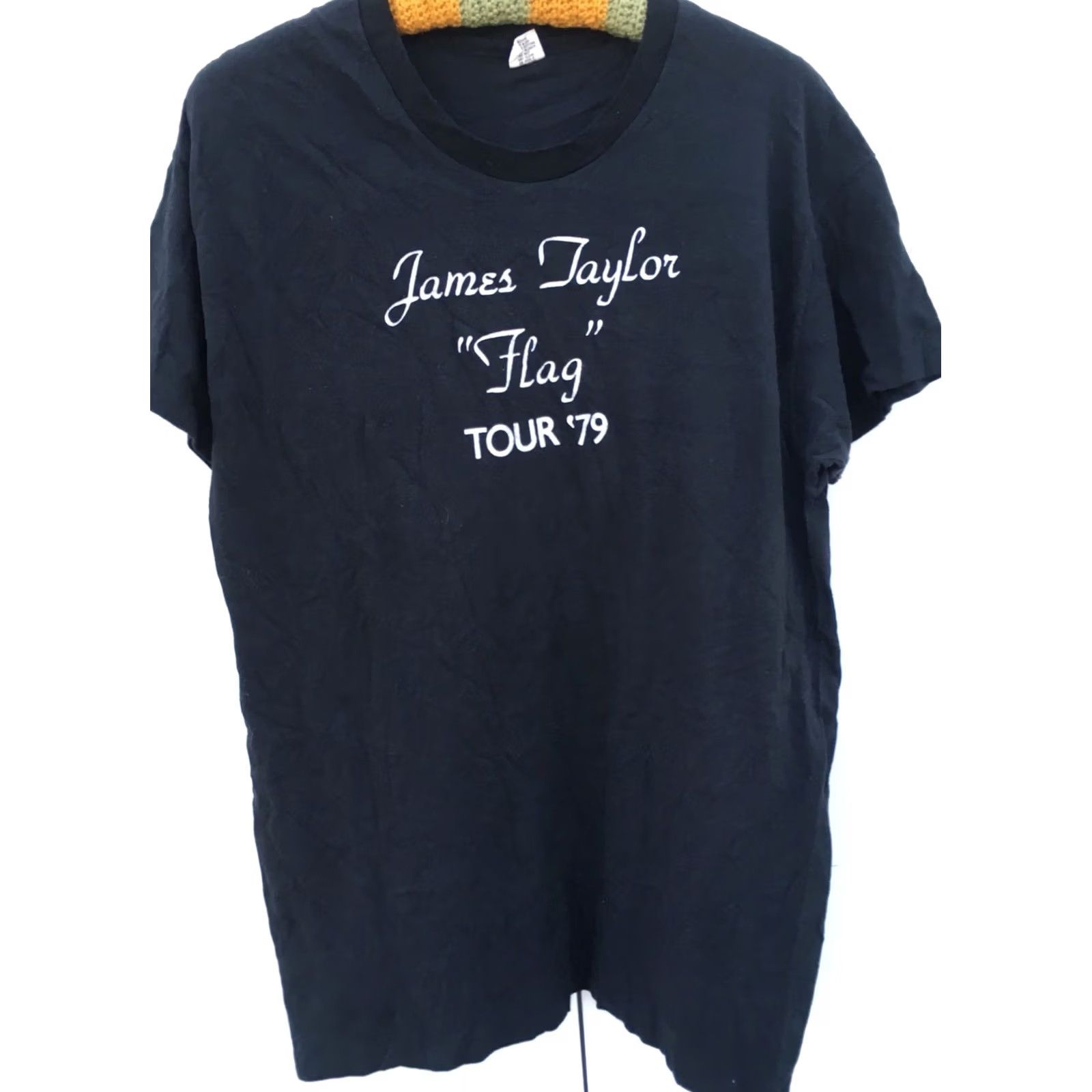 Hanes VINTAGE James Taylor “Flag” Tour ’79 T-Shirt XL Men Black 1970s 1979 Hanes Graphic Tee Concert Tee Size US XL / EU 56 / 4 - 4 Thumbnail