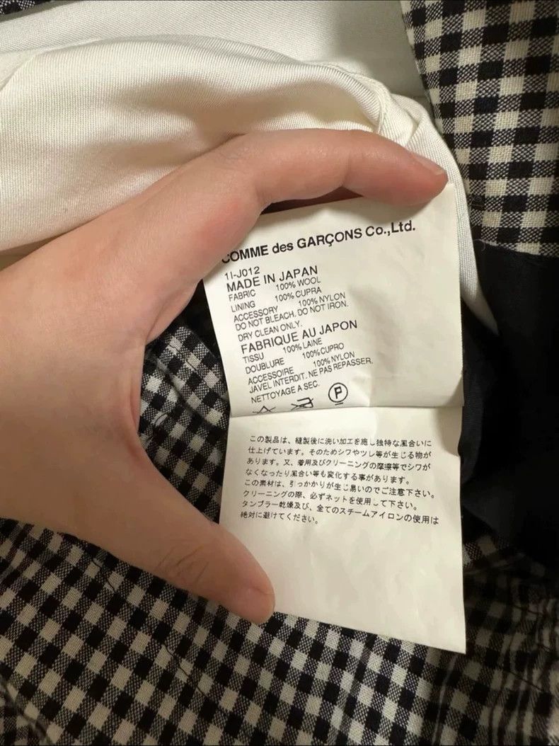 Comme des Garcons Black Gingham Check Wool Jacket-2505 Size US XS / EU 42 / 0 - 3 Thumbnail