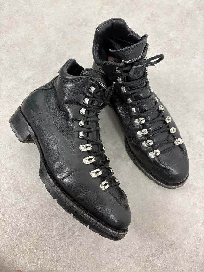 Dsquared2 2000s Dsquared2 Black Leather Hiking Boots Size US 11 / EU 44 - 5 Thumbnail